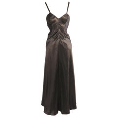 Laure Belin Paris 1950's Black Lingerie Dress with Attached Garters