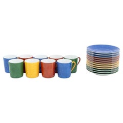 Laure Japy "Les Mouchetes" Cups & Saucers, 21 Pcs.