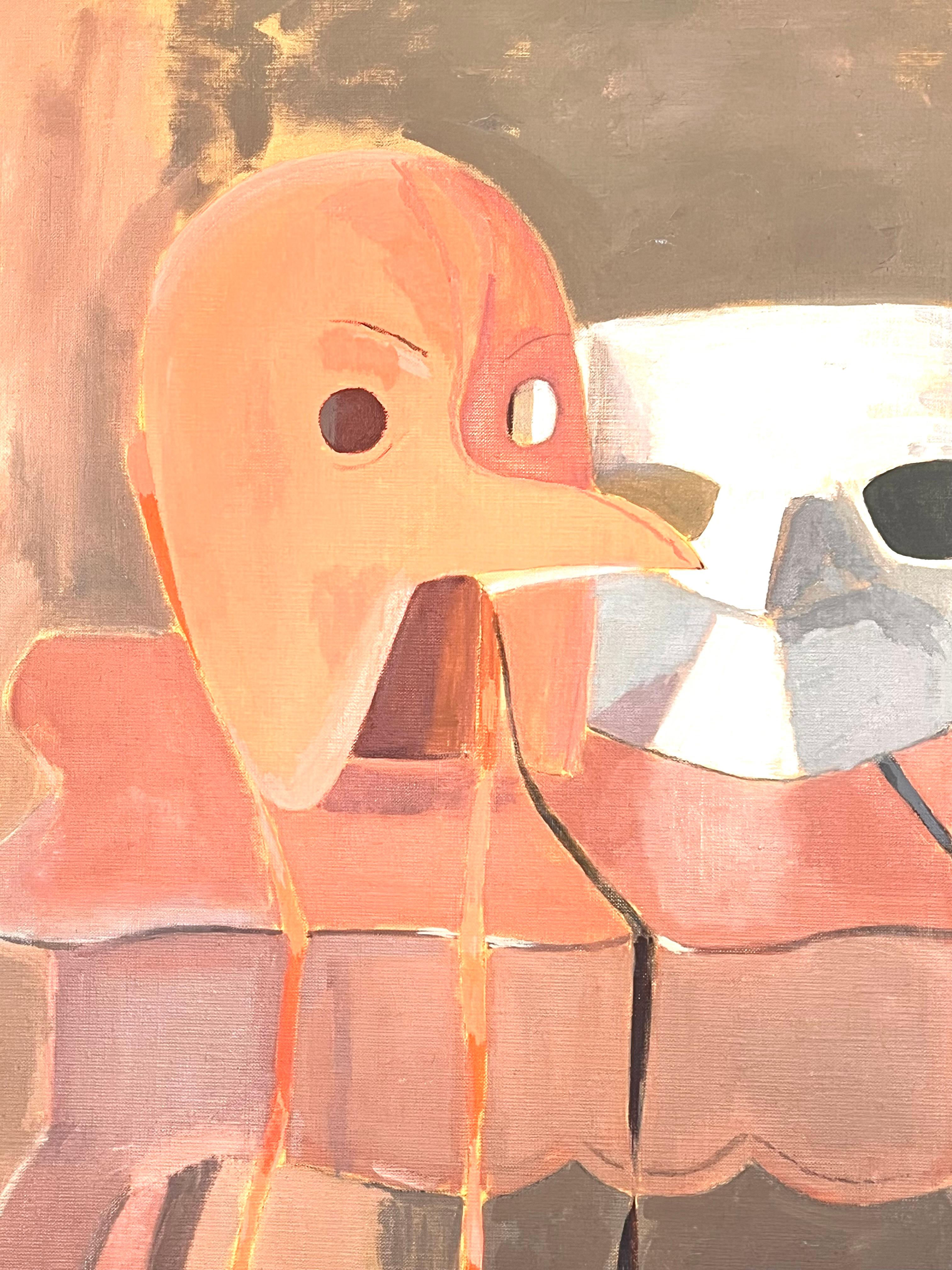 20. Jahrhundert Französisch Modernist Ölgemälde venezianischen Masken Stillleben (Moderne), Painting, von Laure Noetzin-Azam (French 1929-2024)