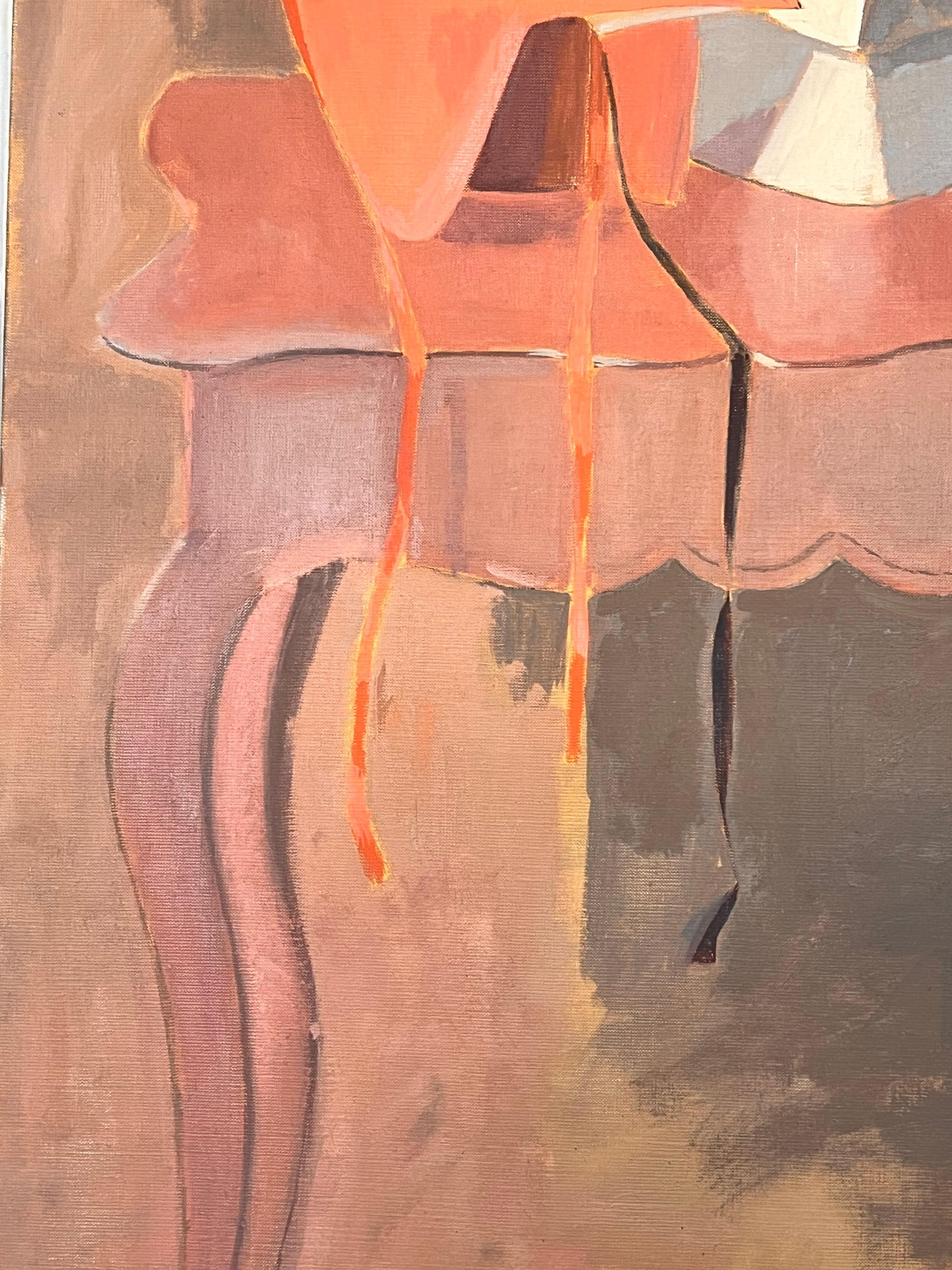 20. Jahrhundert Französisch Modernist Ölgemälde venezianischen Masken Stillleben im Angebot 1