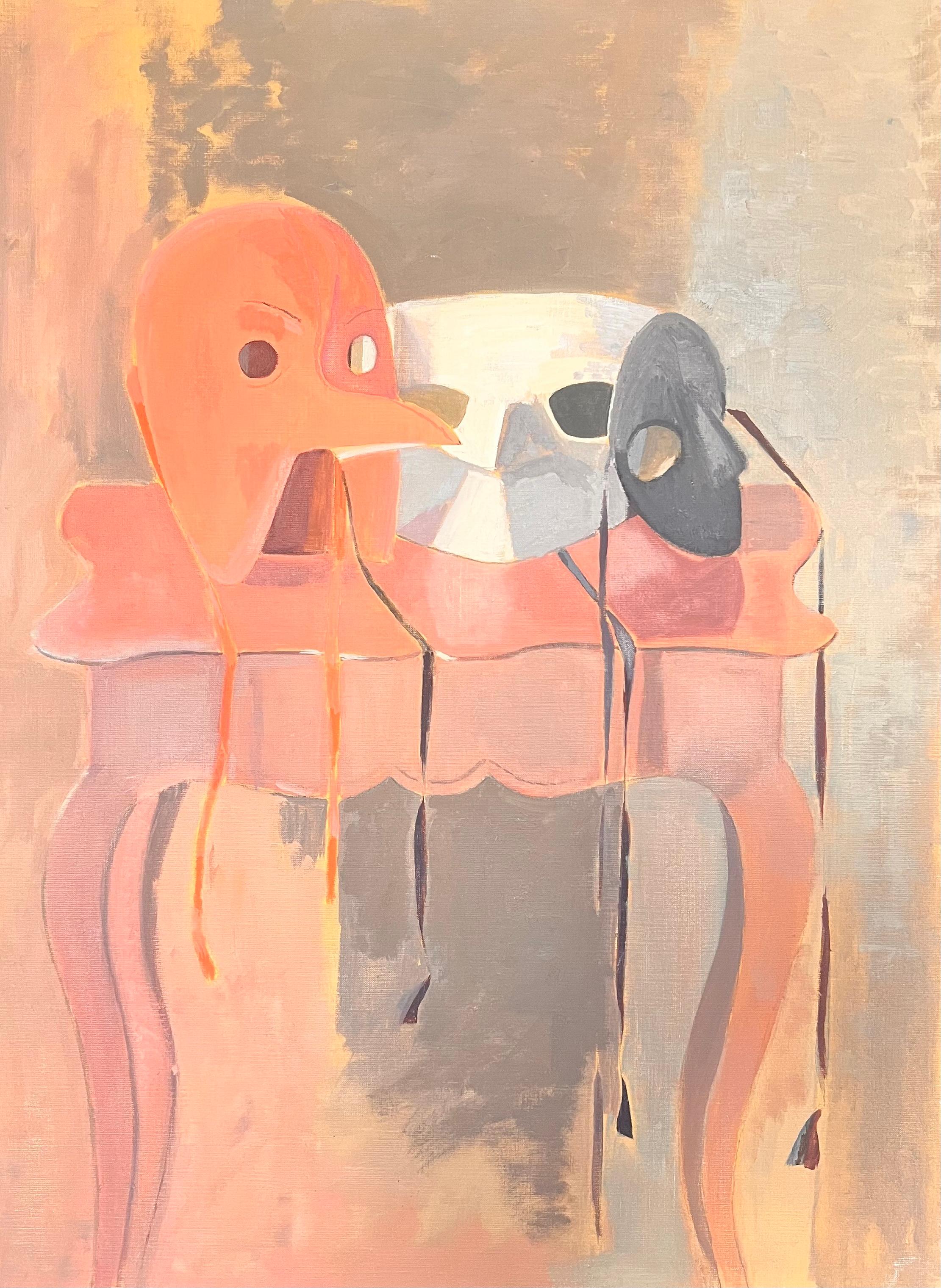 Laure Noetzin-Azam (French 1929-2024) Still-Life Painting – 20. Jahrhundert Französisch Modernist Ölgemälde venezianischen Masken Stillleben