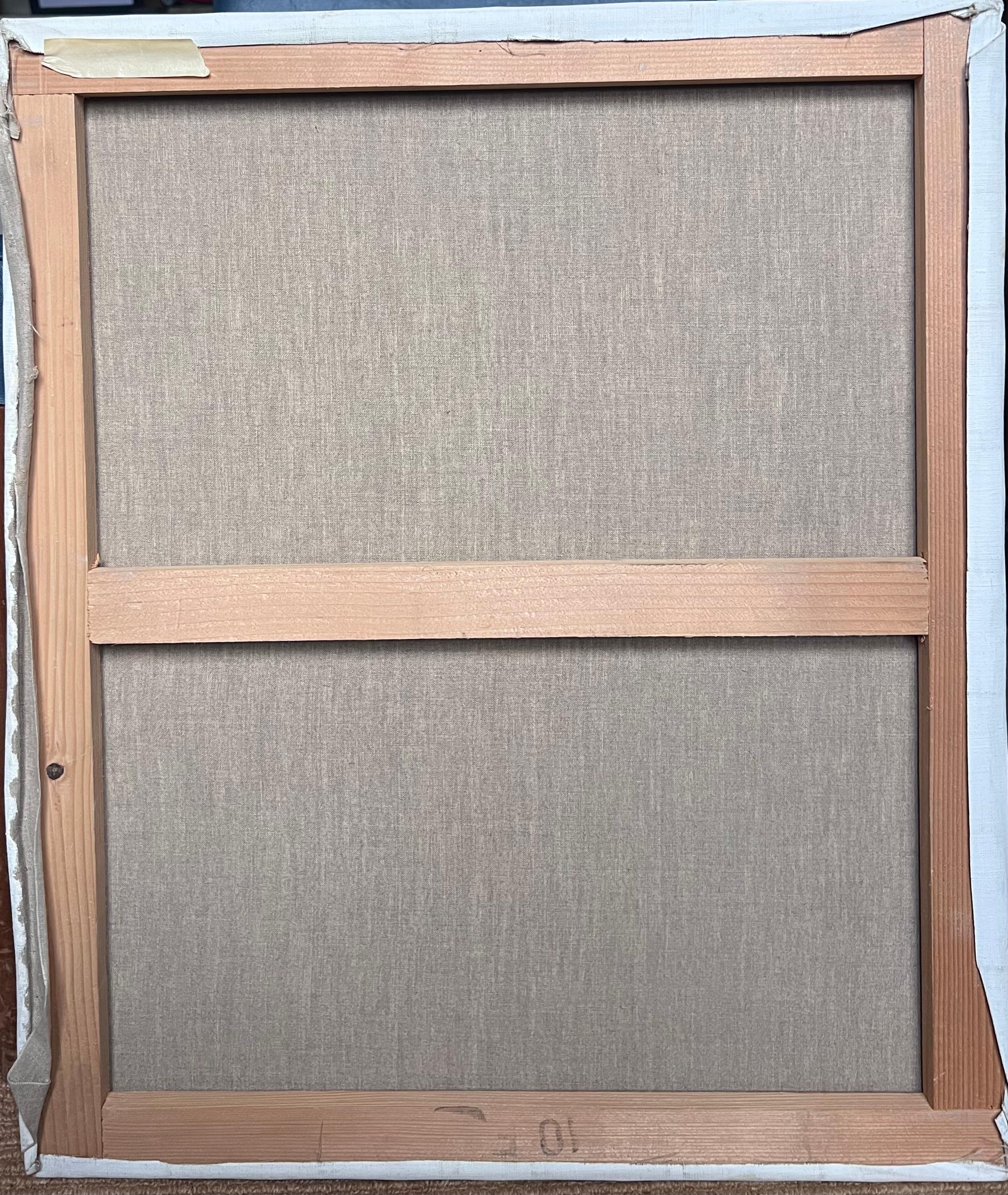 Peinture à l'huile moderniste française du 20e siècle Nature morte à la bouteille de vin et au vase jaune en vente 1