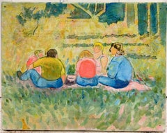 Family Enjoying a Picnic in a Summer Park French Modernist Painting