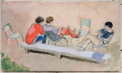 Personnages se reposant dans les Jardins du Luxembourg, Paris, modernisme français, XXe siècle
