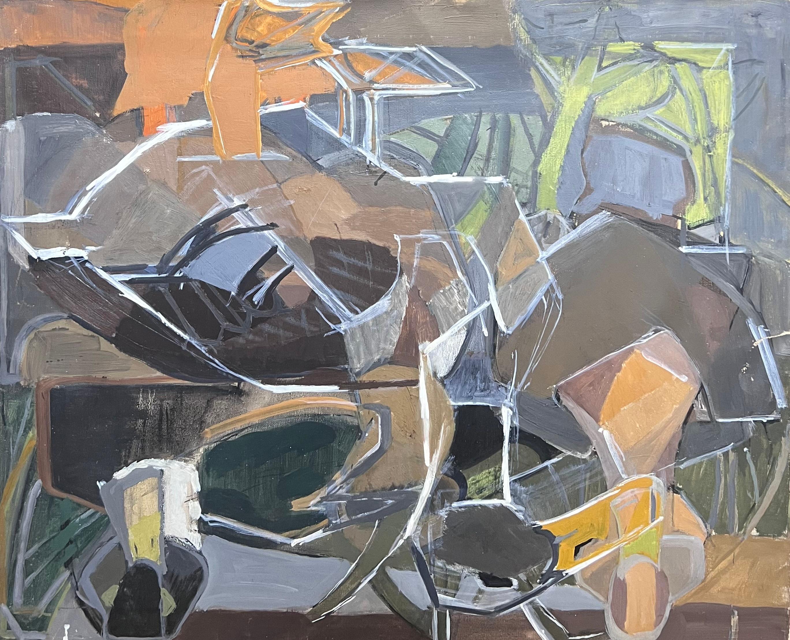 Fine 20th Century French Cubist Oil Painting Figurative Modernist