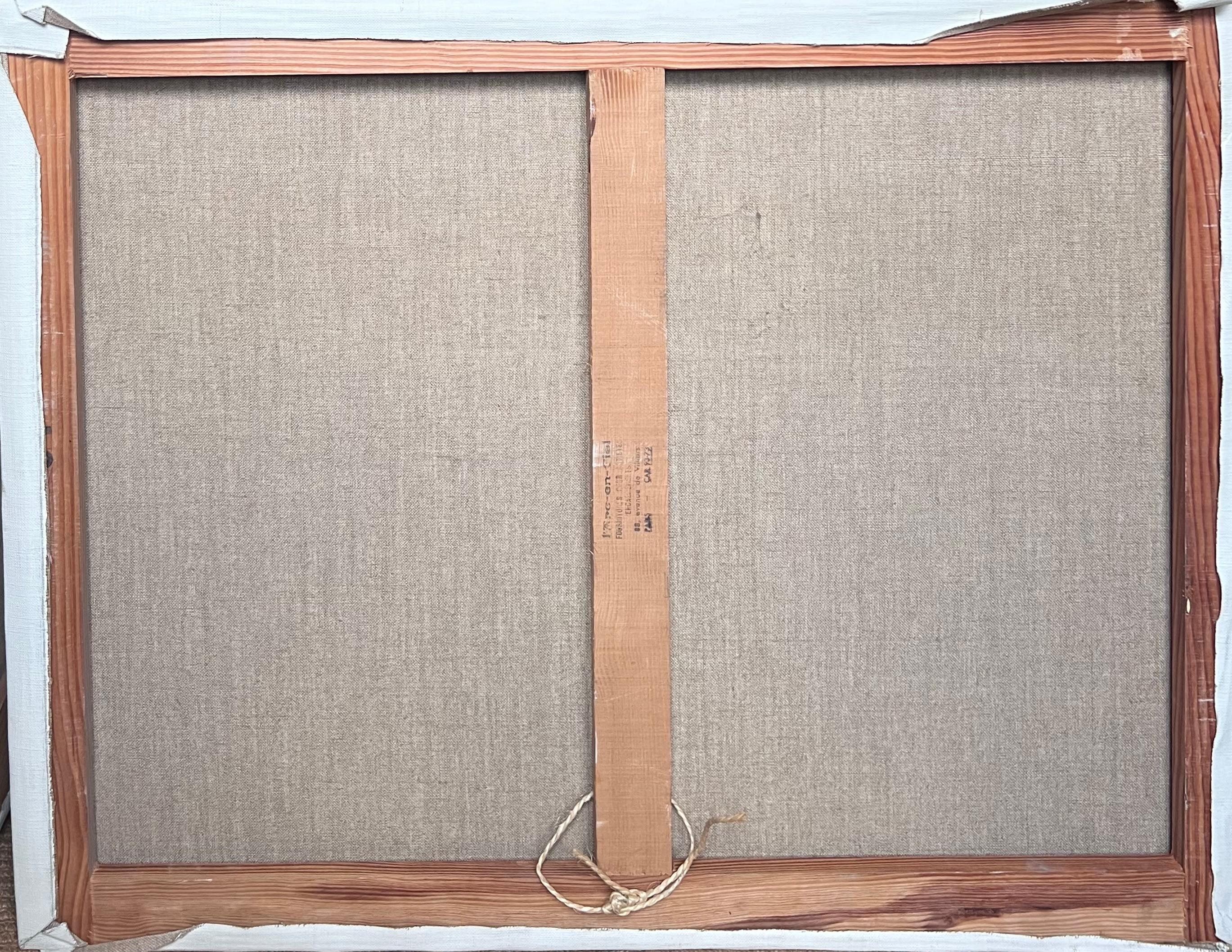 Feine 20. Jahrhundert Französisch Modernist Ölgemälde Junge Frau Lesen im Garten im Angebot 4