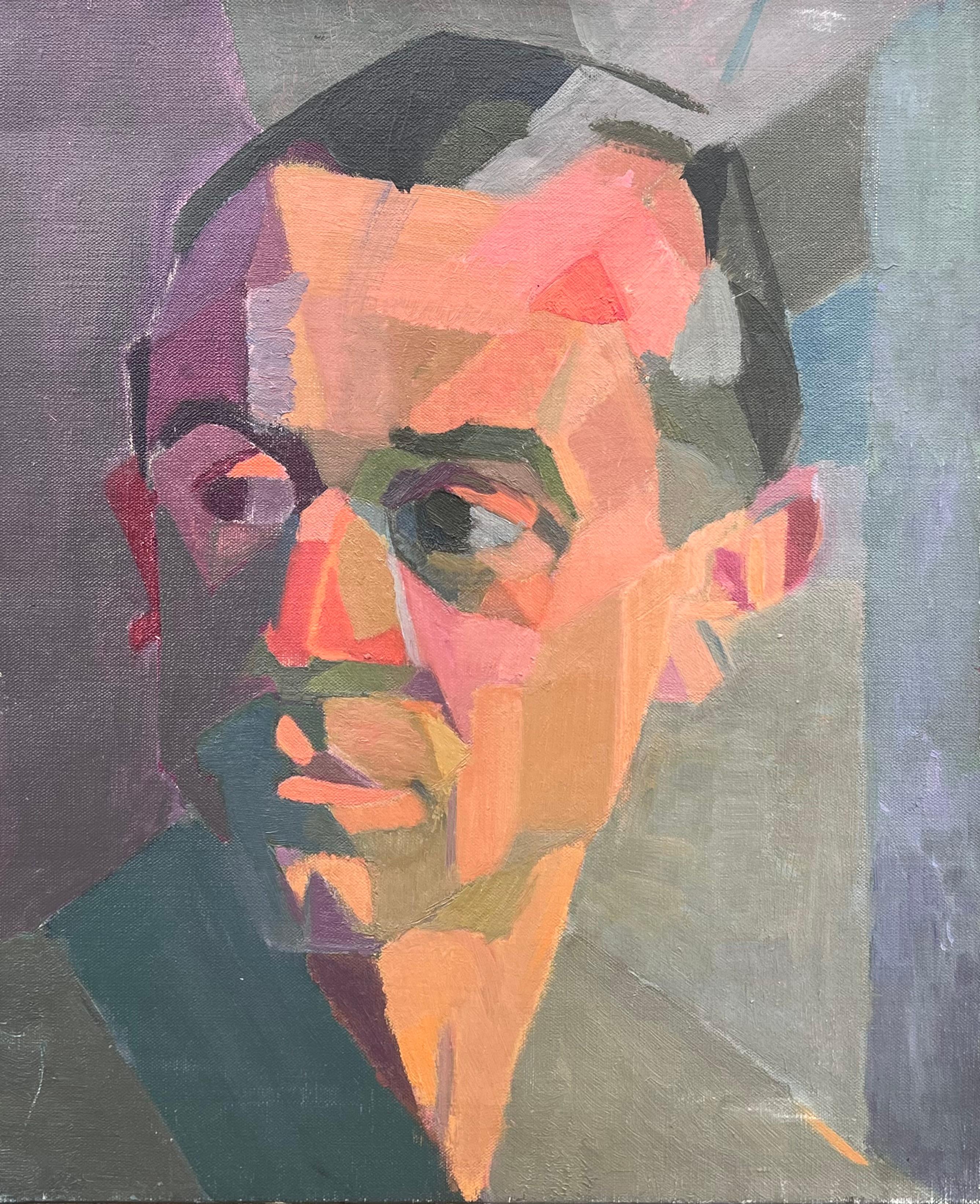 Feine 20. Jahrhundert Französisch Post kubistischen Ölgemälde Porträt eines Mannes