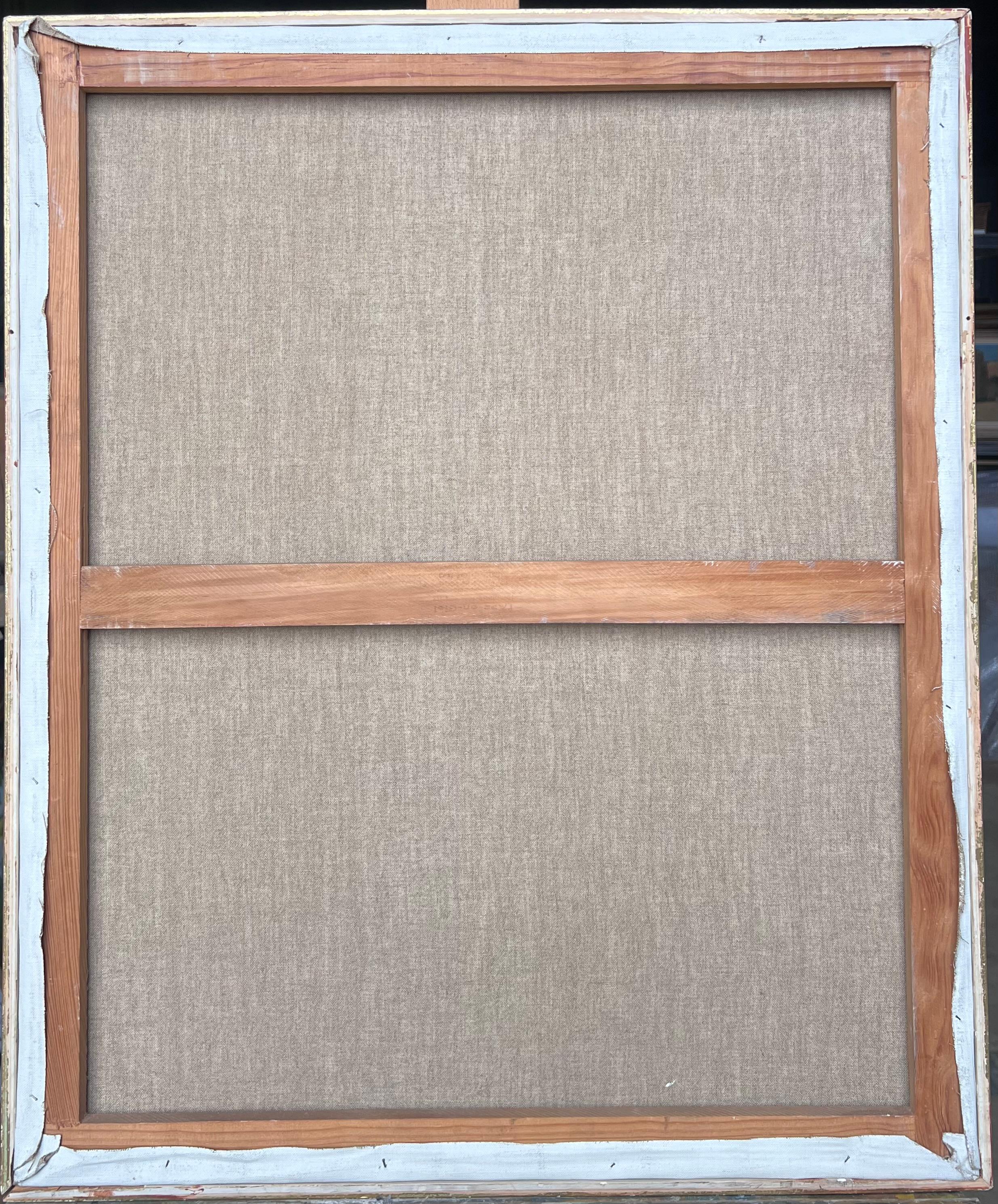 Belle peinture à l'huile post-cubiste française du 20e siècle Nature morte de fleurs à l'intérieur en vente 2