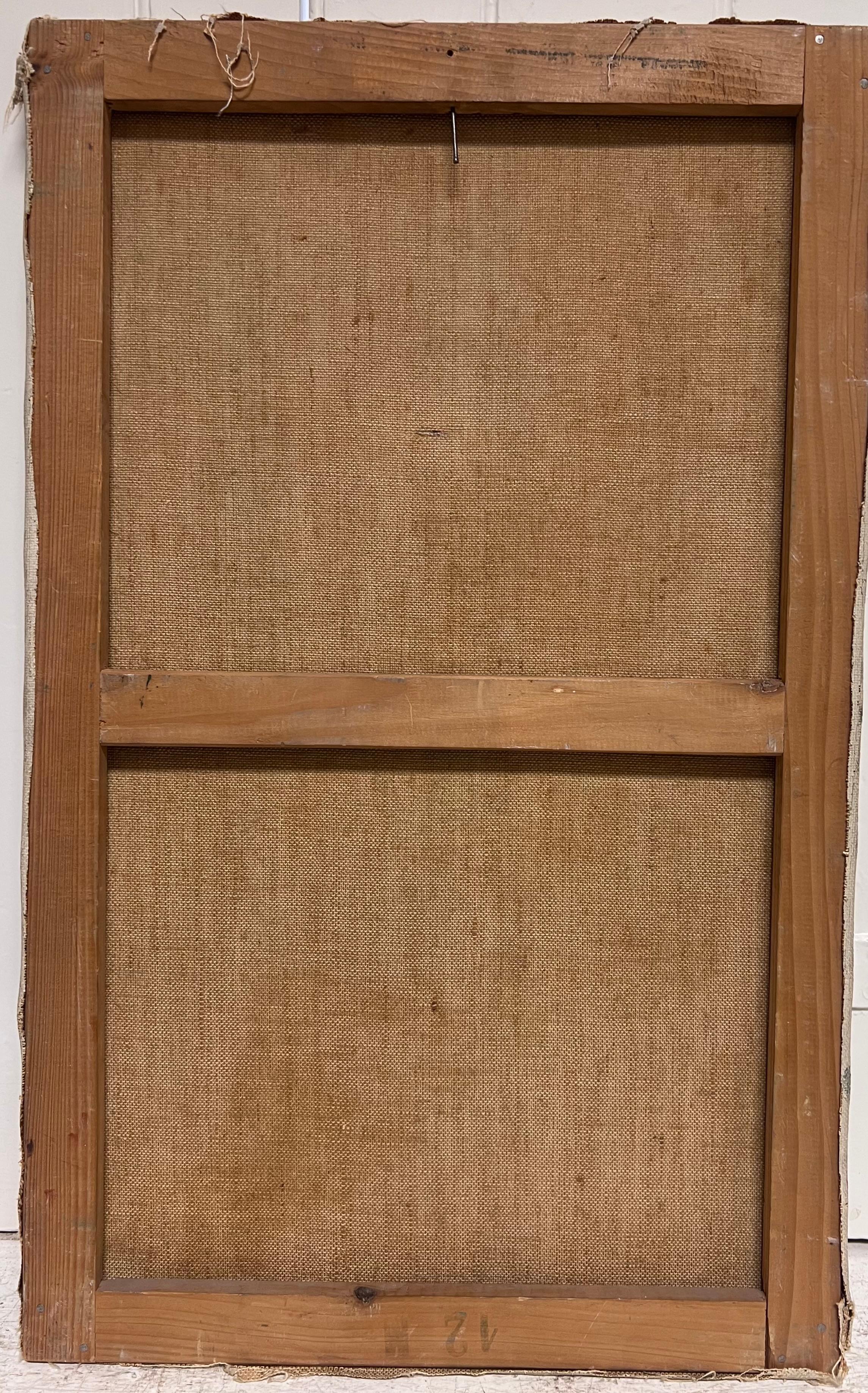 Feine Mitte des 20. Jahrhunderts Französisch kubistischen Ölgemälde Porträt der eckigen sitzende Dame im Angebot 4