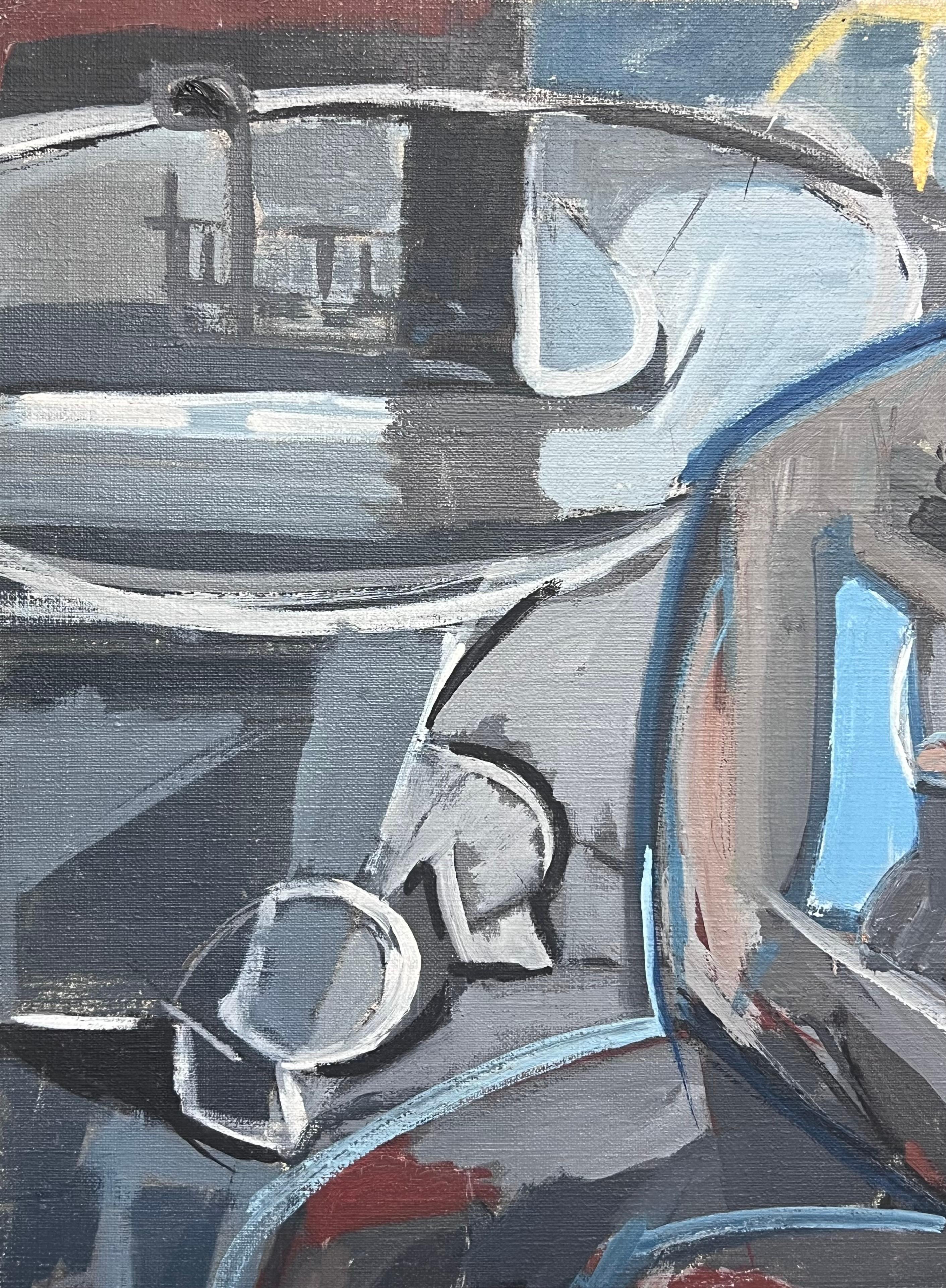 Nackte Frau in kubistischem Interieur
von Laure Noetzin-Azam (Französisch 1929-2024), Schülerin von André LHOTE
Öl auf Leinwand, ungerahmt
Leinwand: 29 x 23,5 Zoll
Provenienz: Alle Gemälde, die wir von diesem Künstler besitzen, stammen aus dem