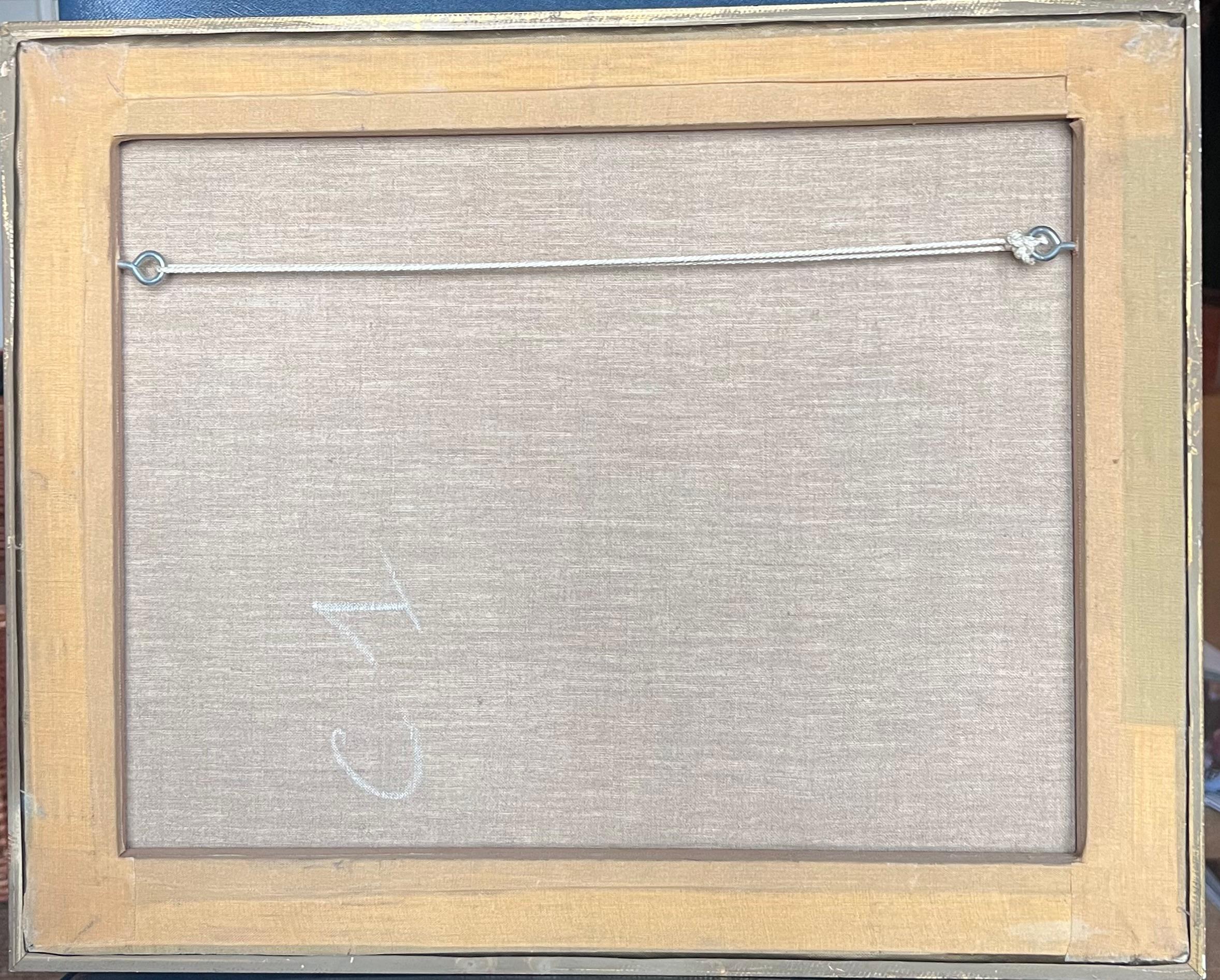 Modernist 20. Jahrhundert Französisch Ölgemälde Bäume in tropischen Küstenlandschaft im Angebot 2