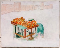 Parisian Orange Cart French Modernist 20th Century Painting