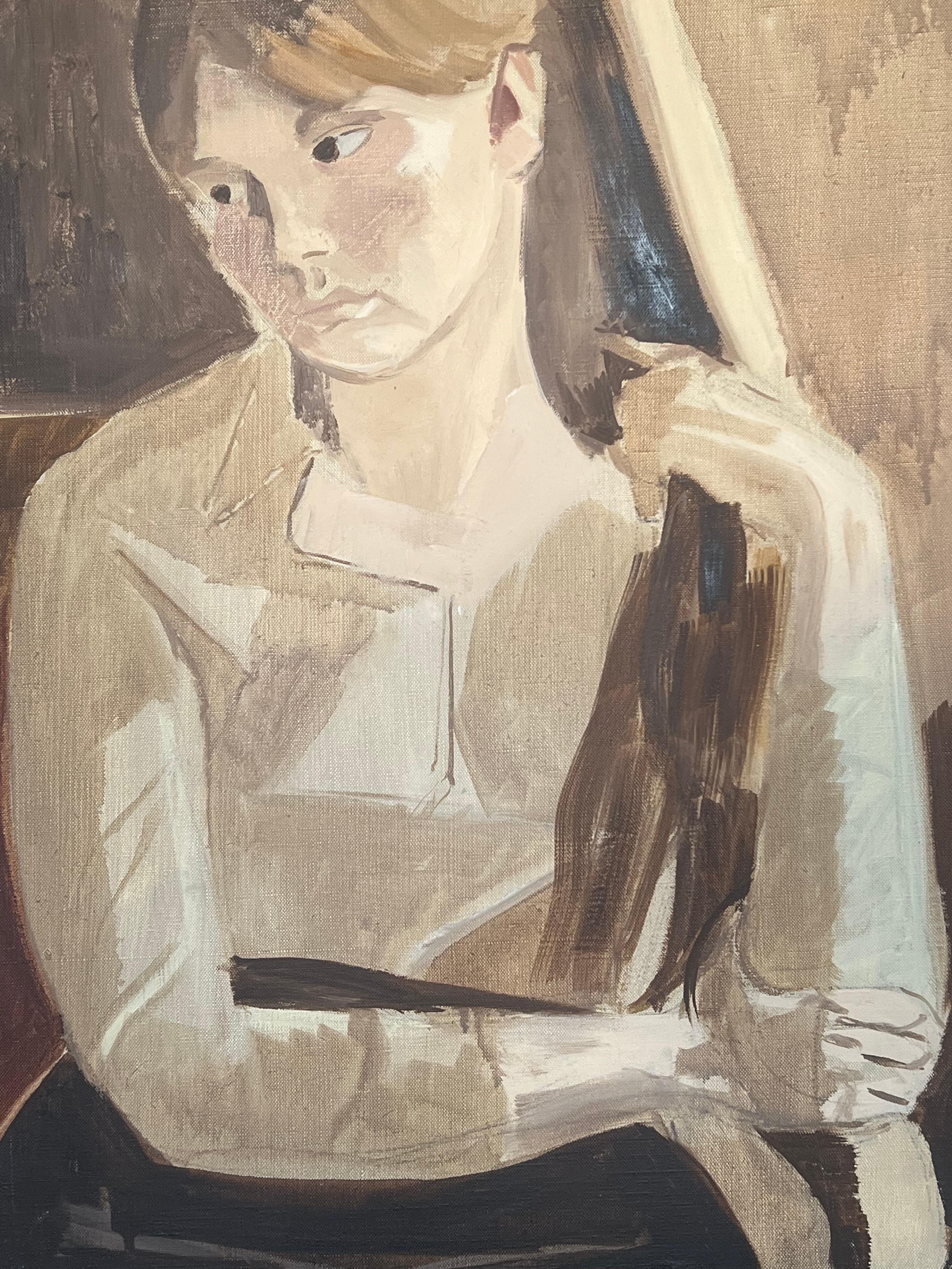 Femme en beige
par Laure Noetzin-Azam (française 1929-2024) élève d'André LHOTE
huile sur toile, non encadrée
toile : 29 x 20 pouces
Provenance : tous les tableaux de cet artiste que nous possédons proviennent de la succession de l'artiste à Paris.