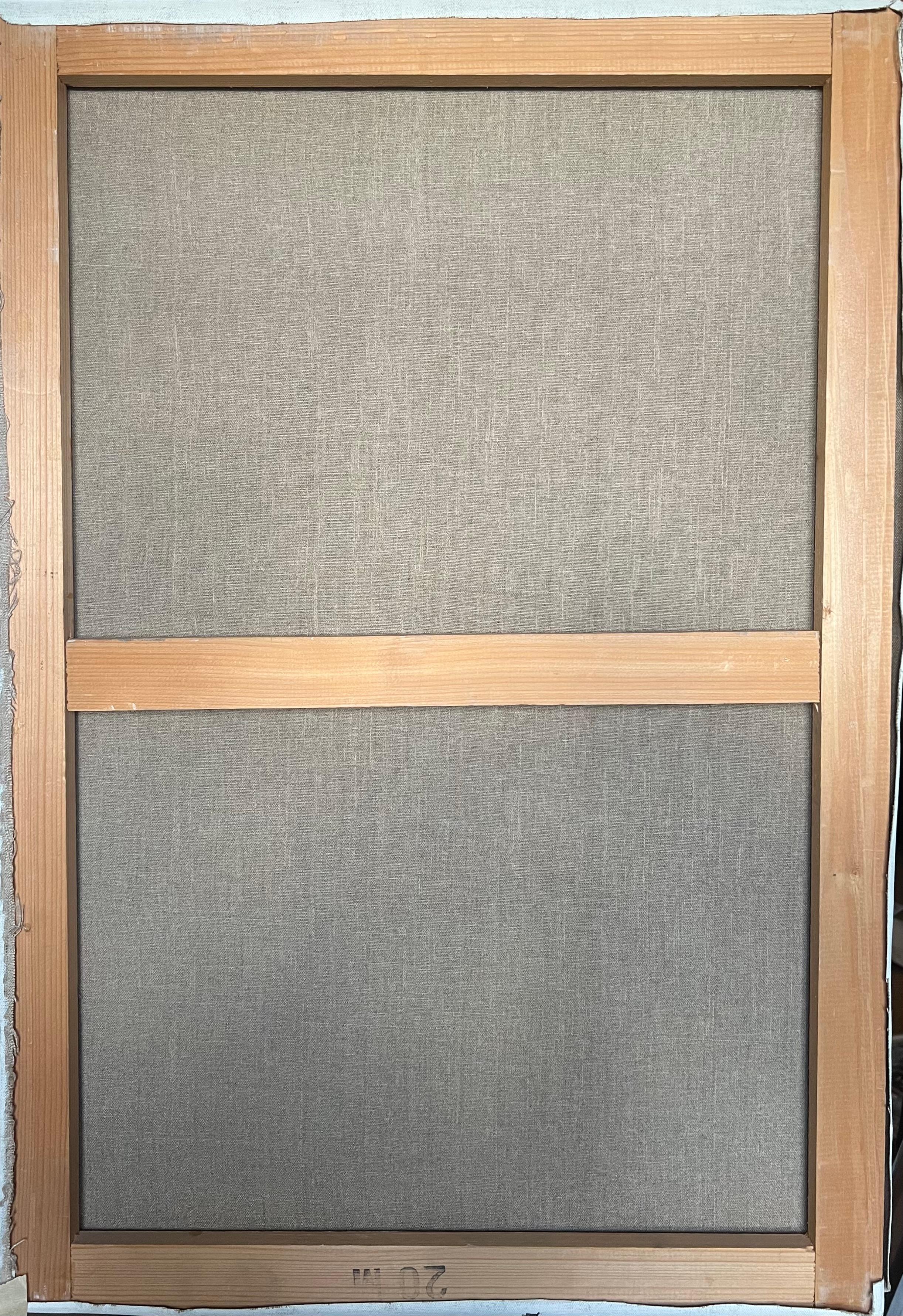 Portrait d'une jeune femme en beige Peinture à l'huile moderniste française du 20e siècle en vente 1