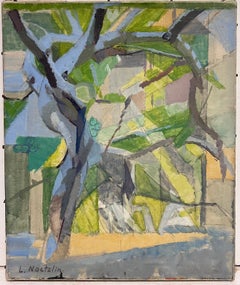 Signiert 20. Mitte des Jahrhunderts Französisch kubistischen Ölgemälde Bau einer Townes