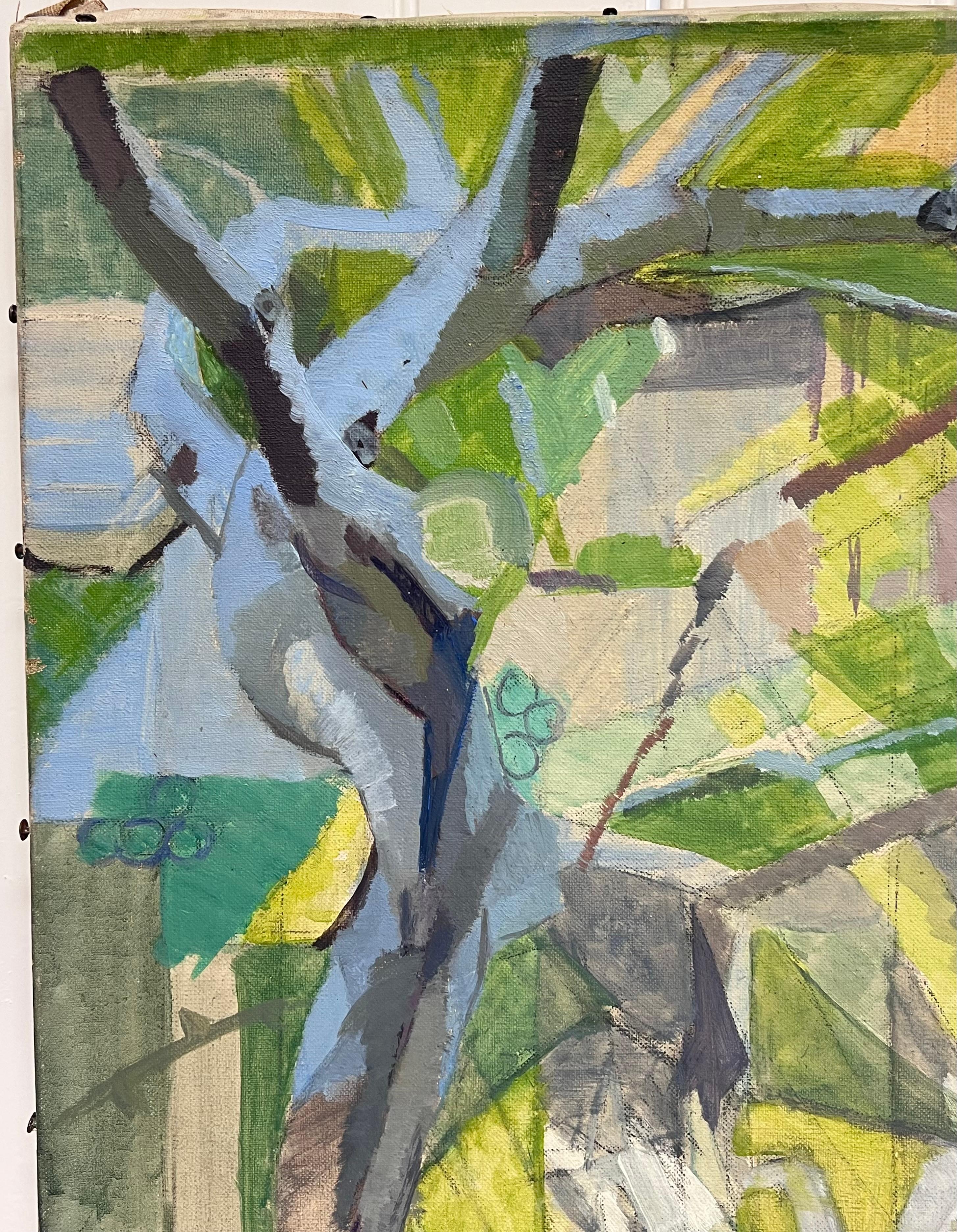 Pittura ad olio cubista francese del XX secolo firmata Costruzione di una città - Painting Cubismo di Laure Noetzin-Azam (French 1929-2024)