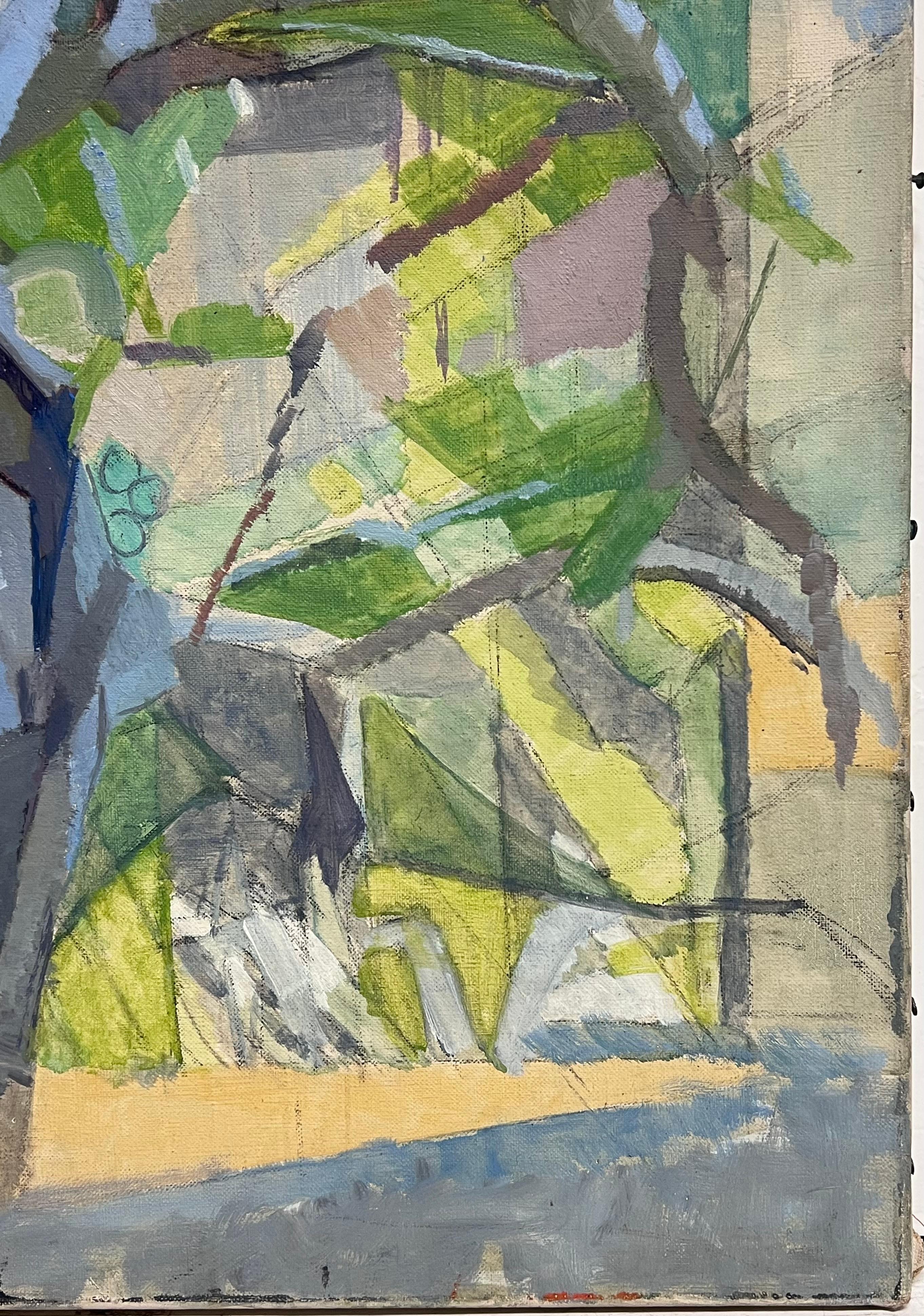 Costruzione cubista angolare di una townes 
di Laure Noetzin-Azam (francese 1929-2024) allieva di André Lhote
olio su tela firmato, senza cornice
tela: 18,5 x 15 pollici
Provenienza: tutti i quadri che abbiamo di questo artista provengono dalla