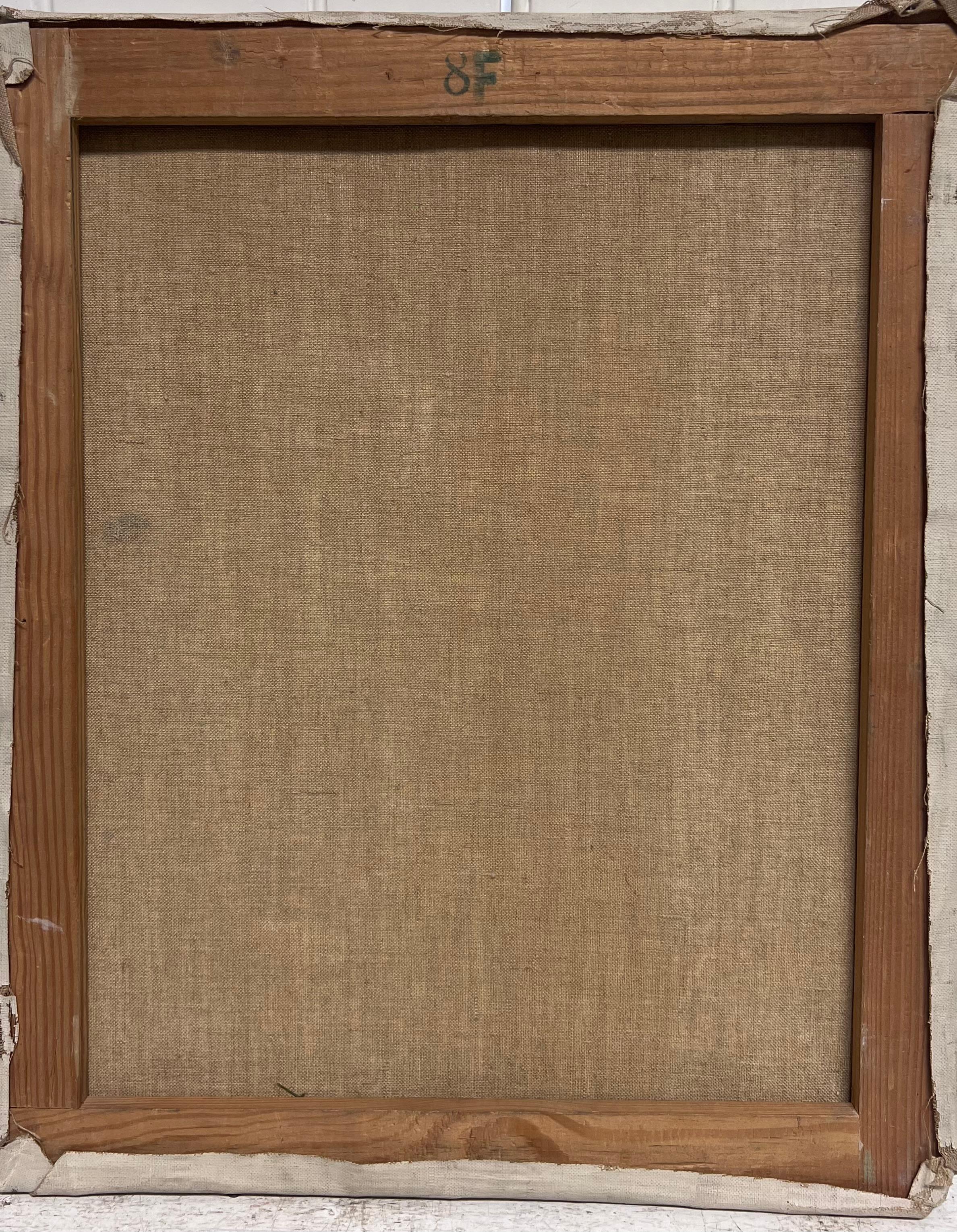 Pittura ad olio cubista francese del XX secolo firmata Costruzione di una città in vendita 4