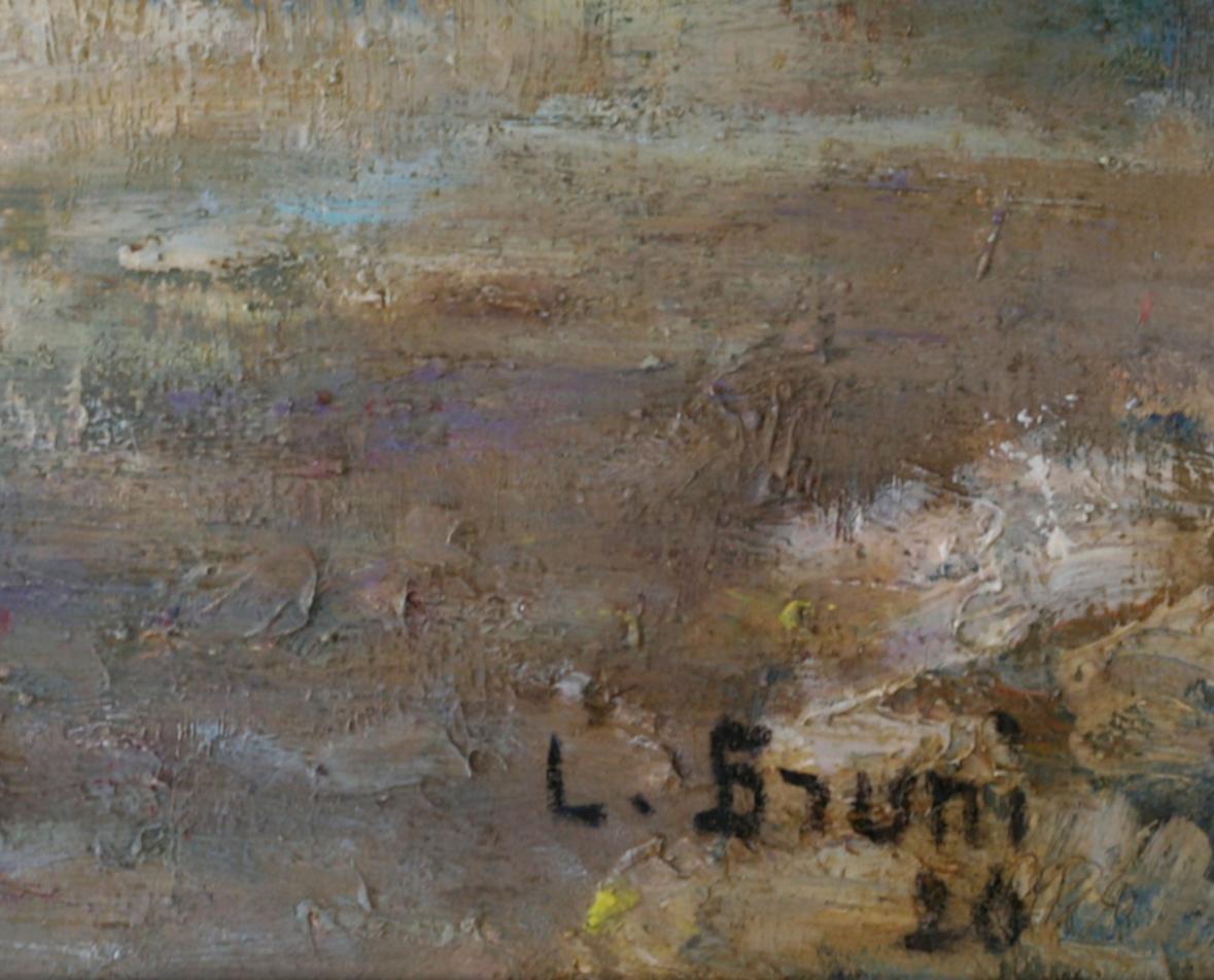 Öl auf Leinwand von Laure Stella BRUNI, Frankreich, 1926. Landschaft von Drome. mit Rahmen: 109x90x8 cm - 42.9x35.4x3.15 inches ; ohne Rahmen: 92x73 cm - 36,2x28,75 Zoll. Format 30F. Signiert und datiert 