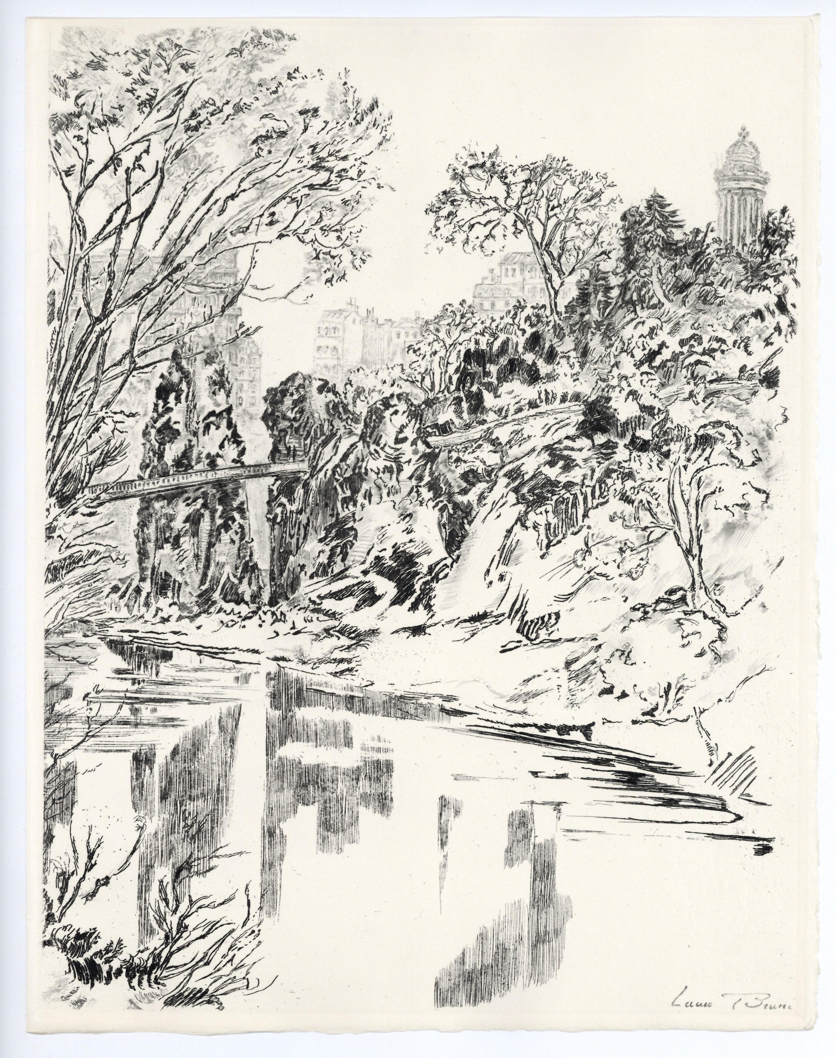 Original-Radierung „Belleville-Menilmontant“ – Print von Laure Stella Bruni