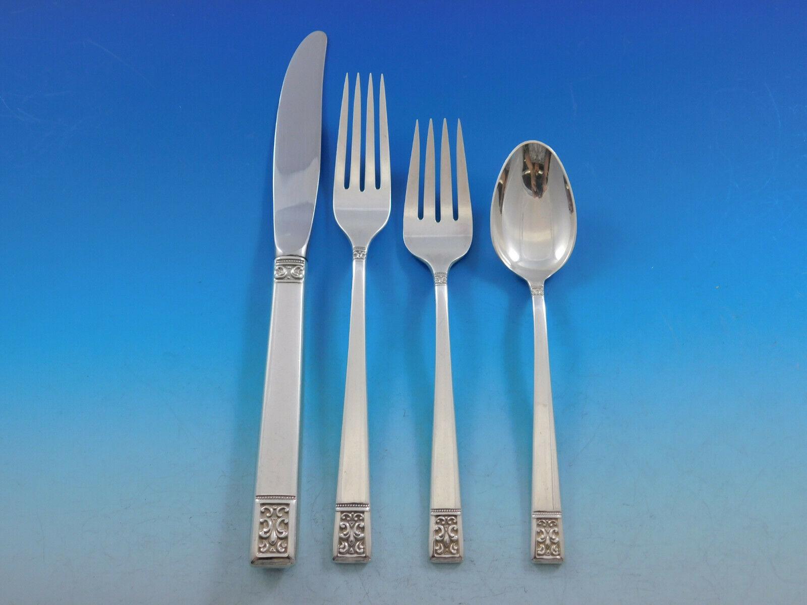 Laureate by Towle Sterling Silver Flatware Set for 12 Service 71 Pieces In Excellent Condition For Sale In Big Bend, WI