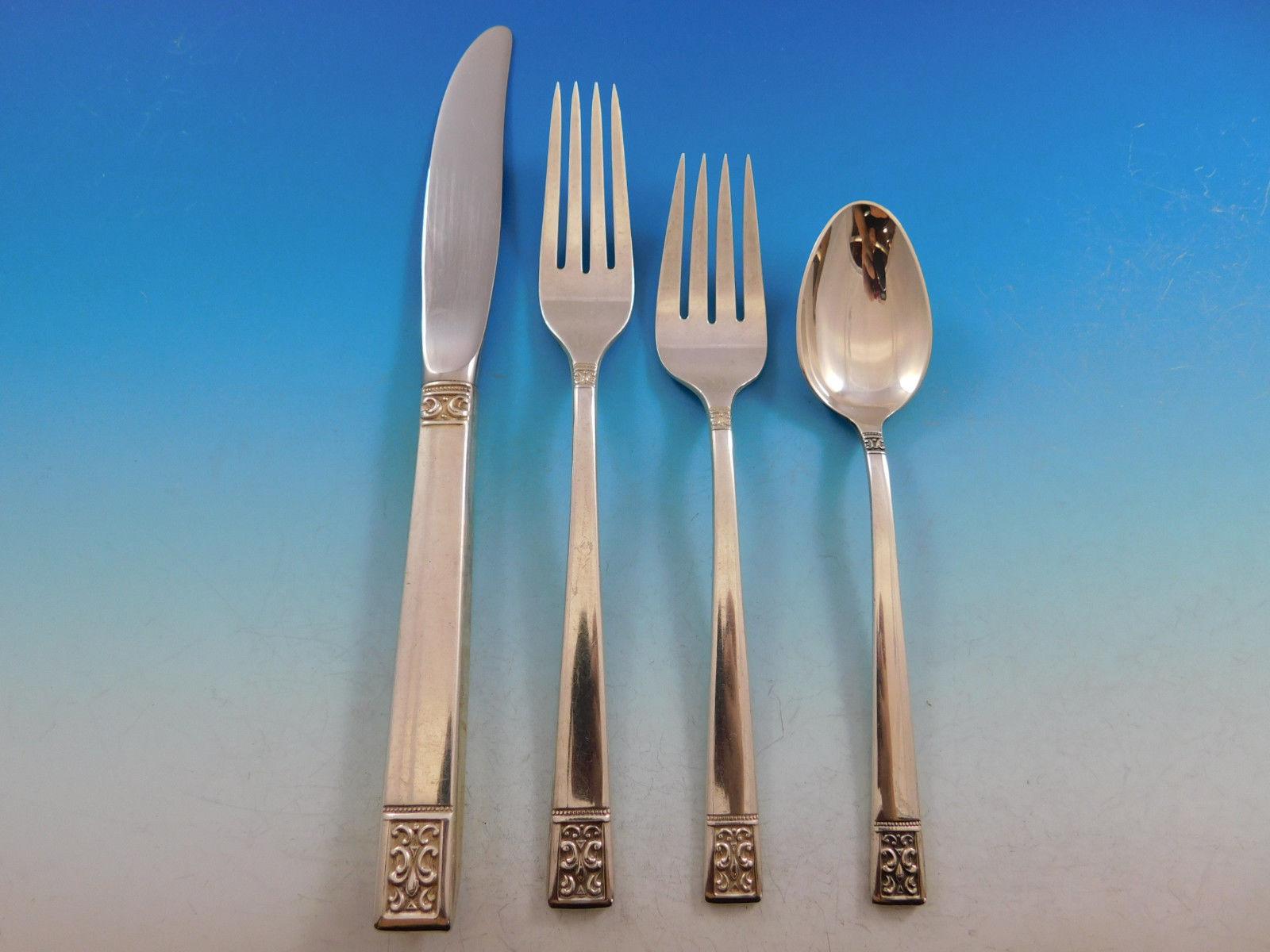 Americano Set di posate in argento Laureate by Towle per 8 persone 45 pezzi in vendita