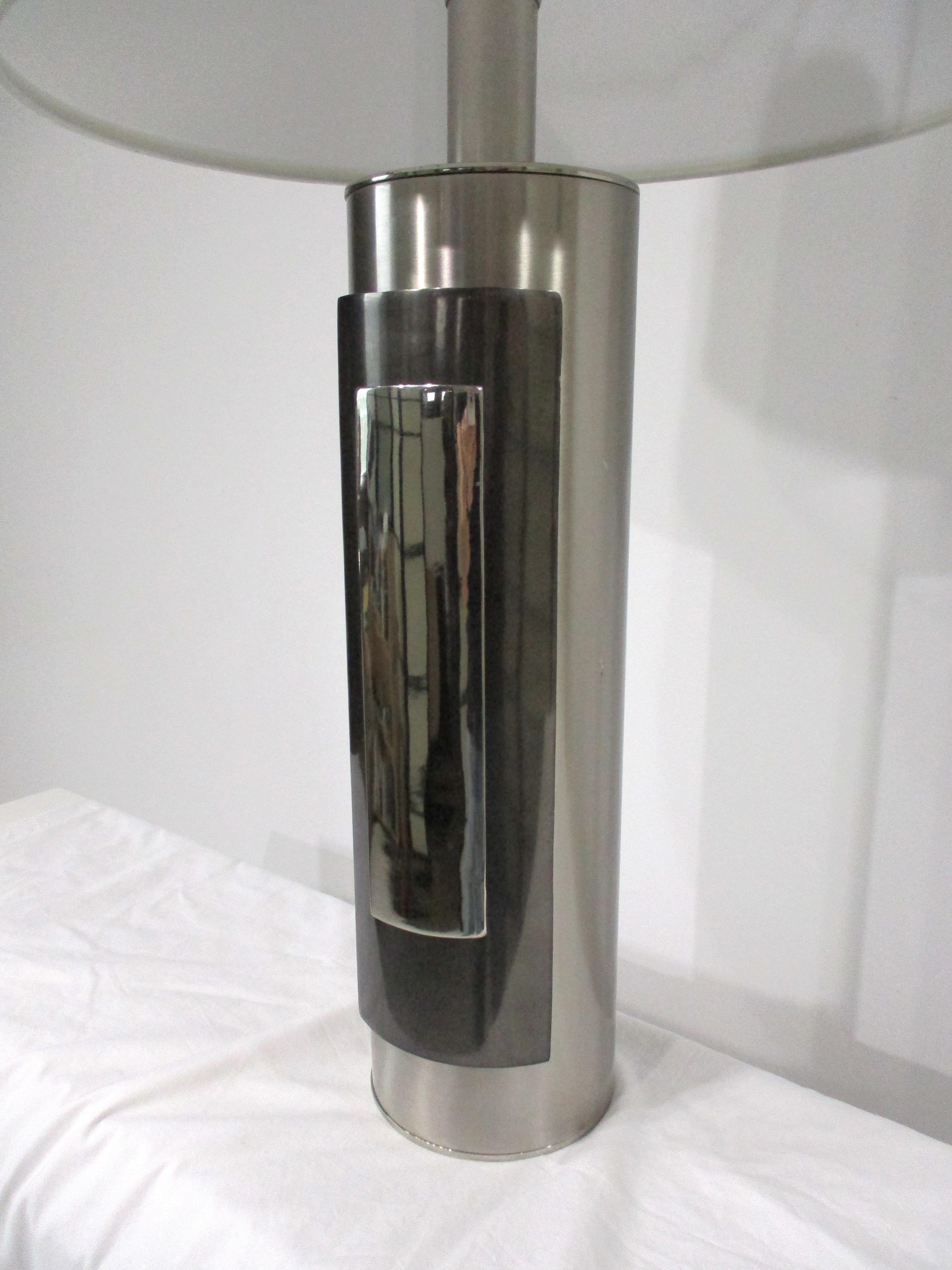 Americano Laurel 70's Chrome / Black Chrome Table Lamp in vendita