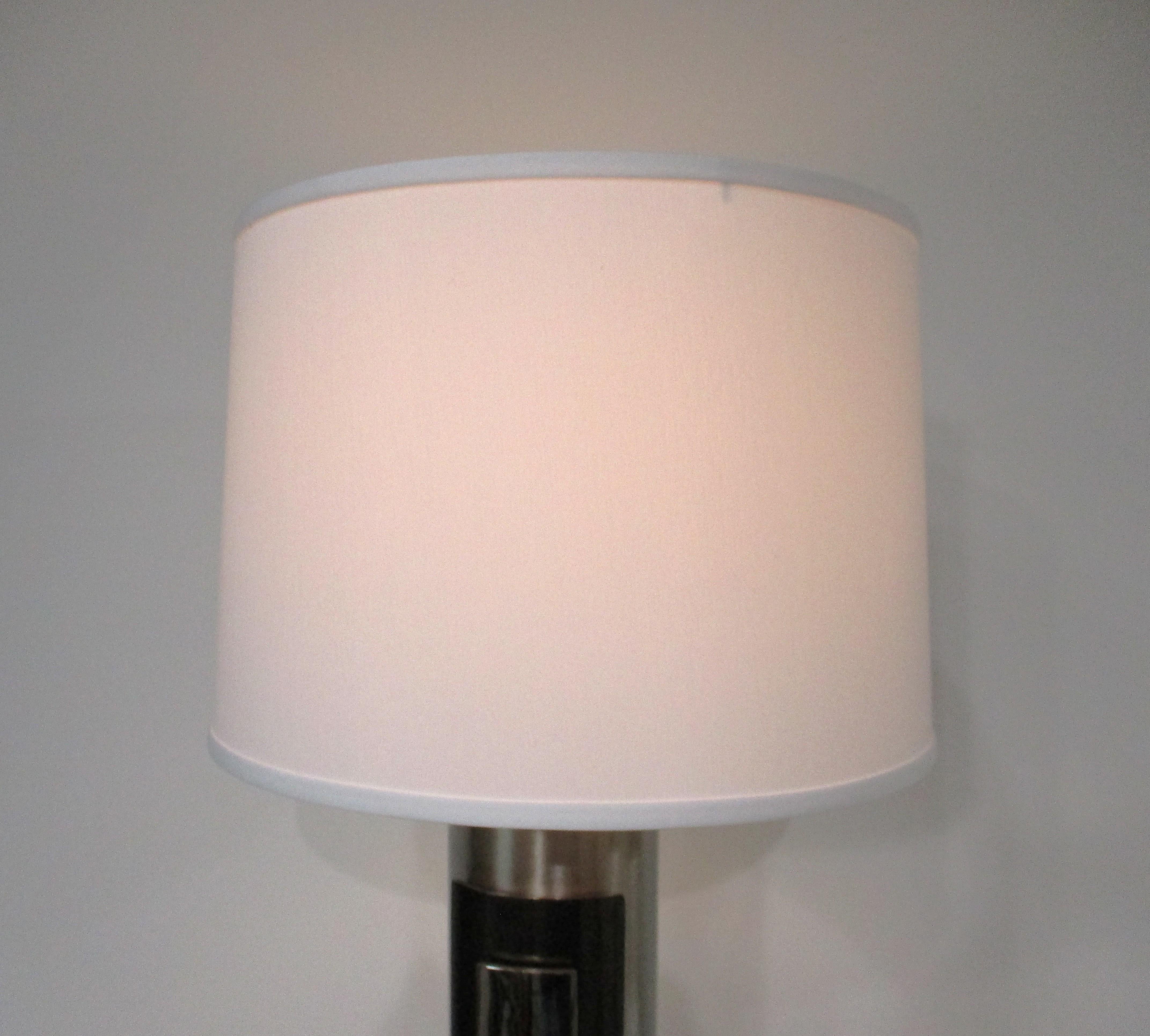 Laurel 70's Chrome / Black Chrome Table Lamp in vendita 2