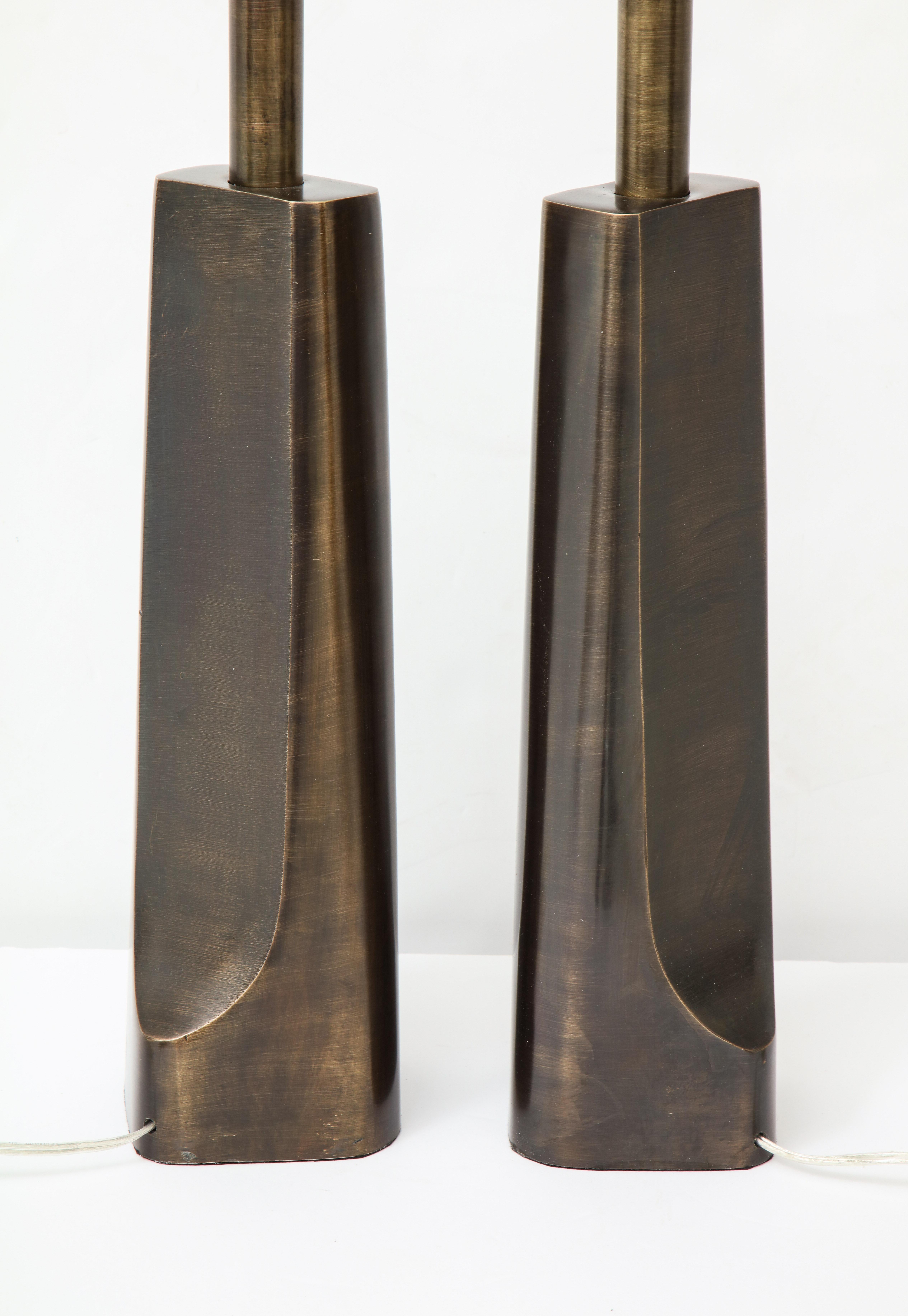 20th Century Laurel Aged Bronze Modern Lamps
