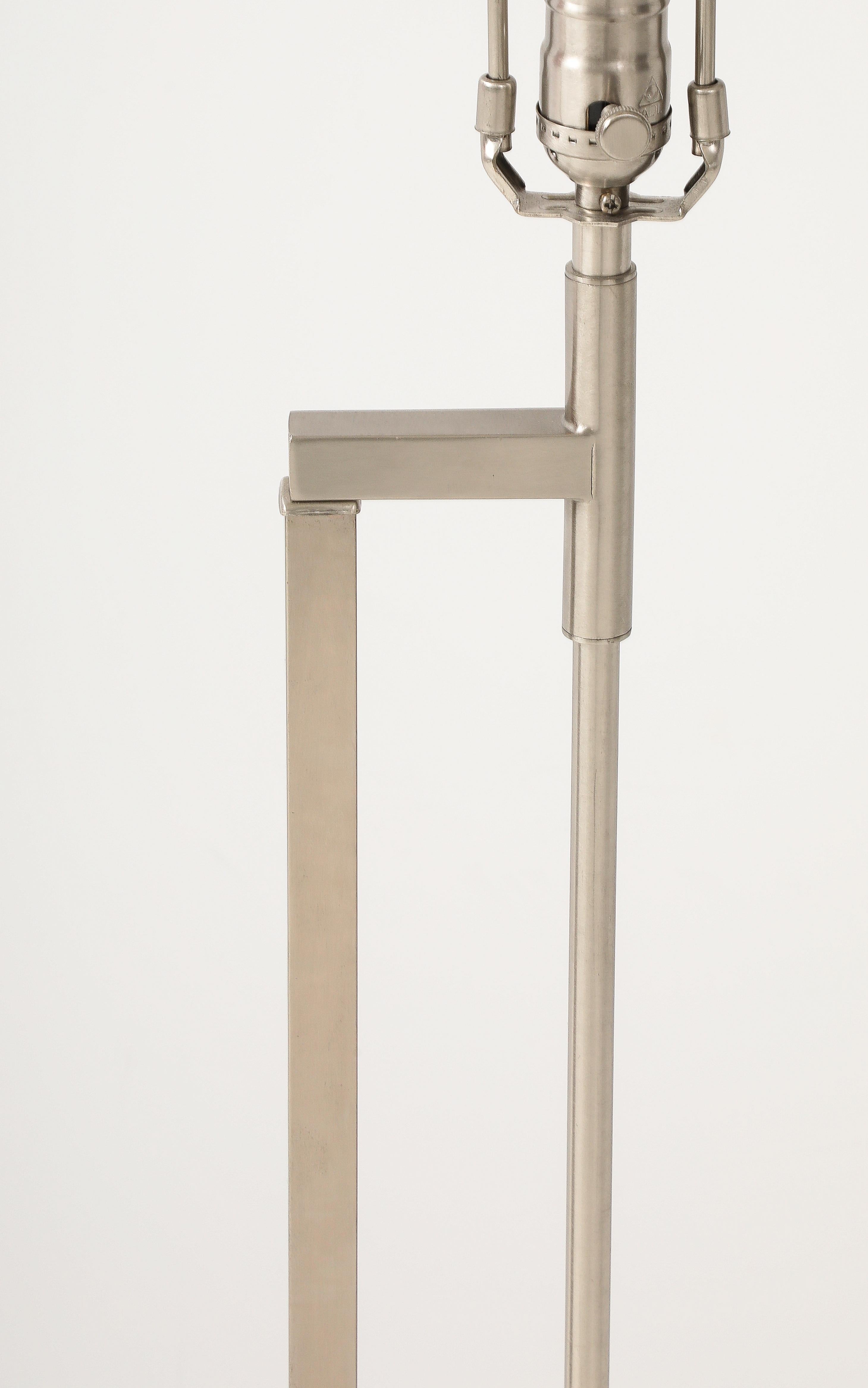 Lampadaire Laurel brossé nickel en vente 1