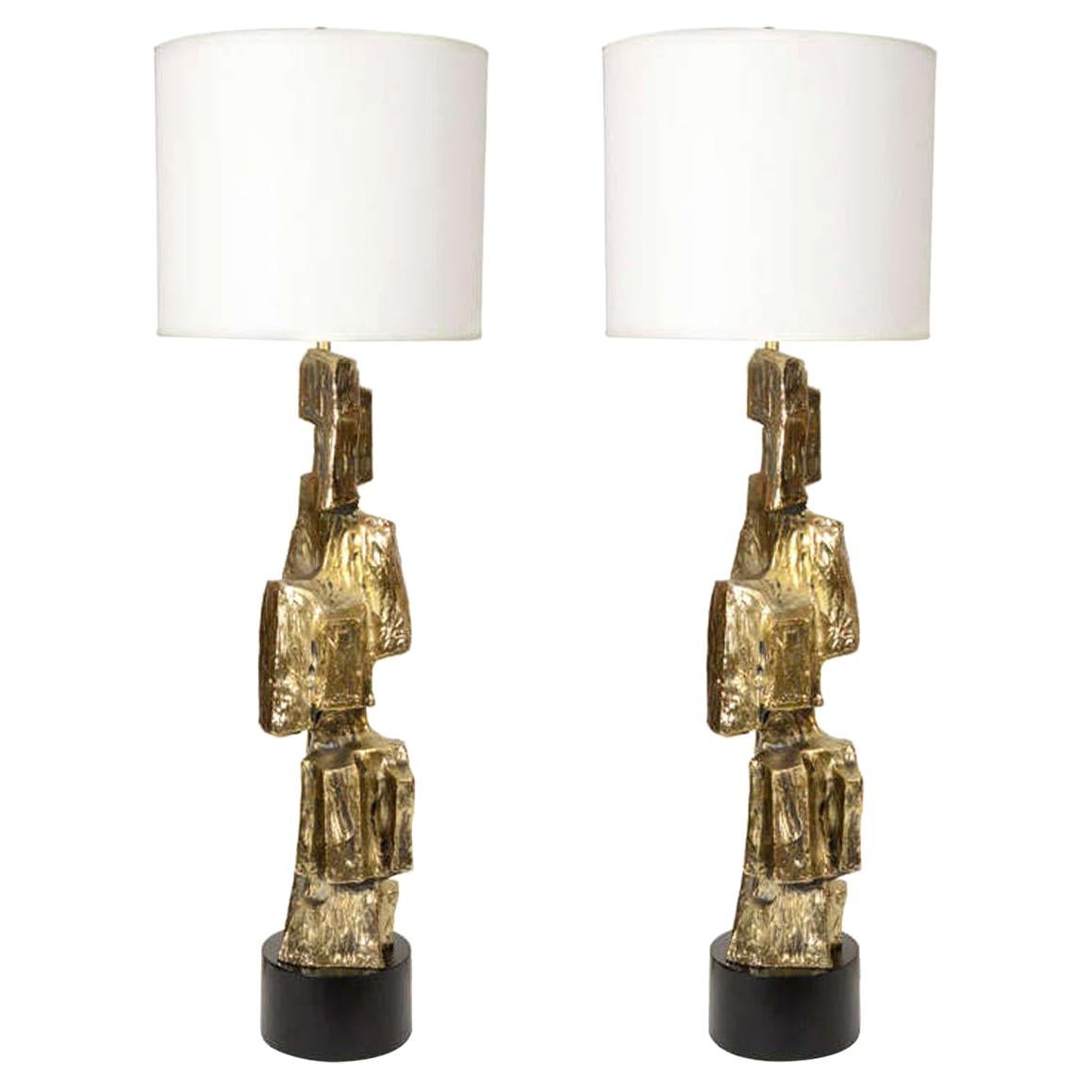 Laurel Brutal Style Bronze Lamps