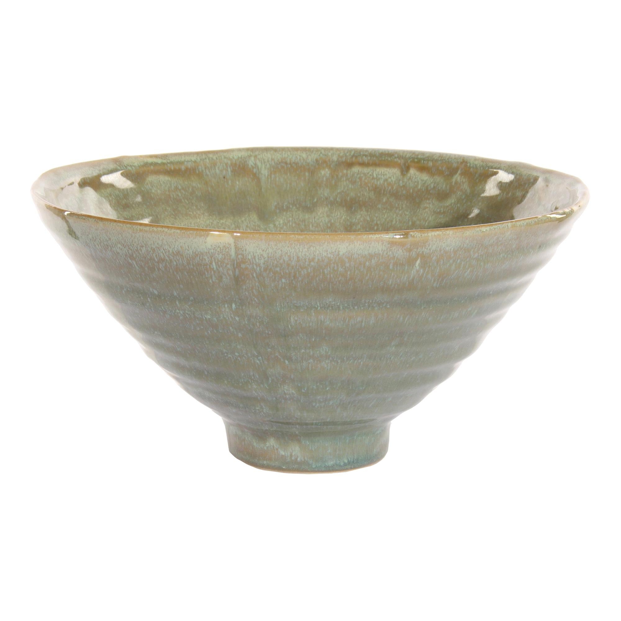 Laurel Ceramic Bowl with Light Green Glaze and Finish by CuratedKravet