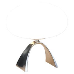 Laurel Chrome Base & Frosted Glass Shade Mushroom Lamp