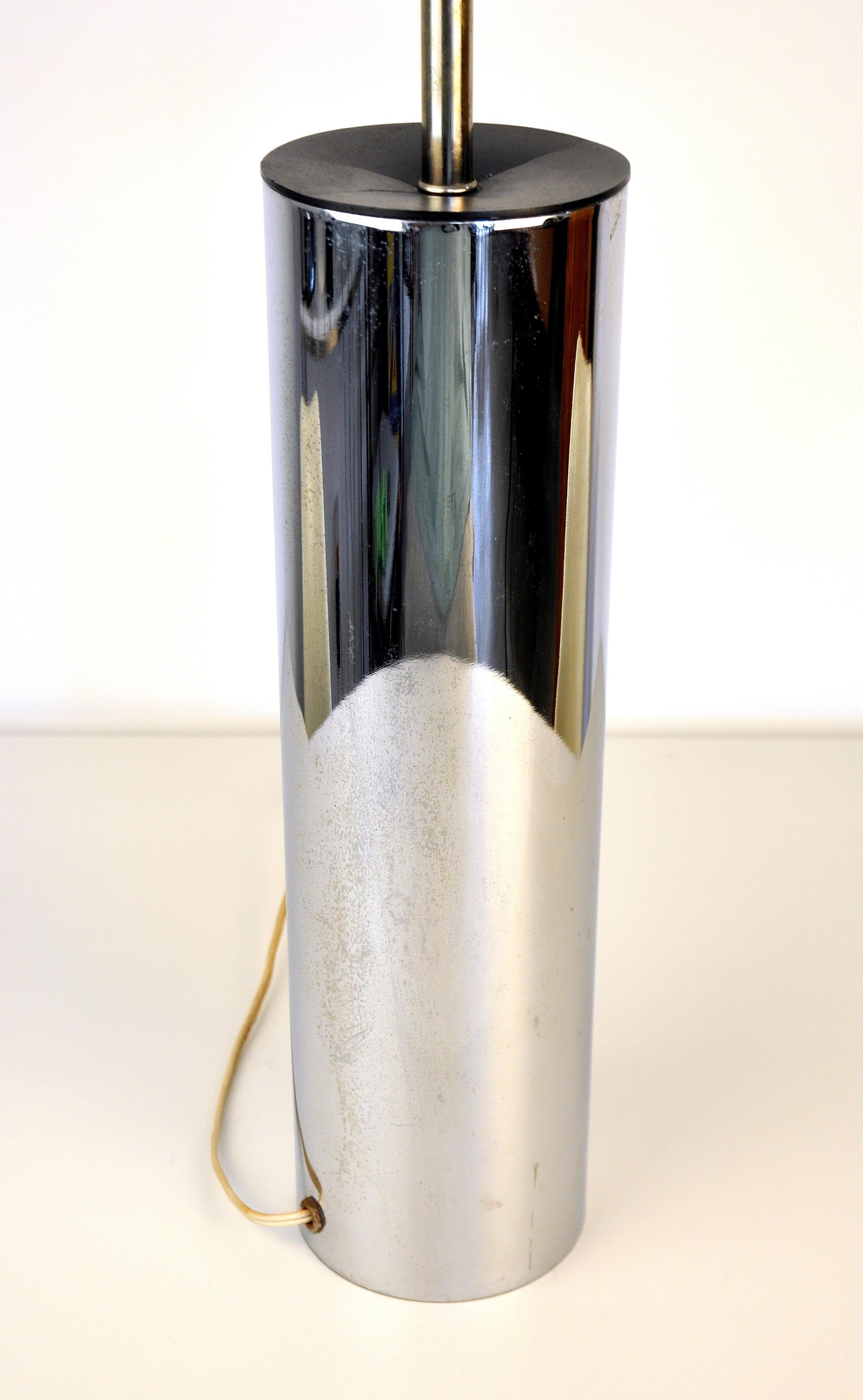 Polished Laurel Chrome Cylinder Lamp