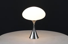Laurel Chrome & Mushroom Frosted Glass Shade Lamp