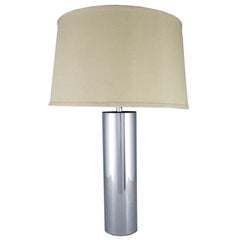 Used Laurel Cylindrical Chrome Table Lamp
