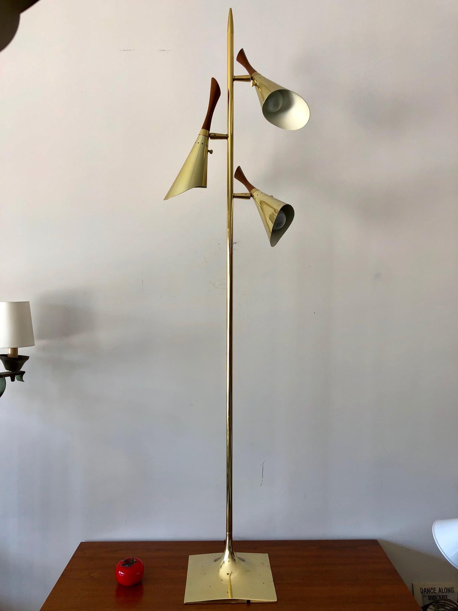 Laurel Floor Lamp with Pivoting Shades For Sale 4