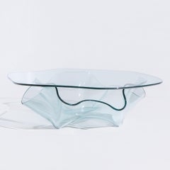 Tavolino da caffè in vetro artistico Laurel Fyfe, metà secolo, fazzoletto di carta