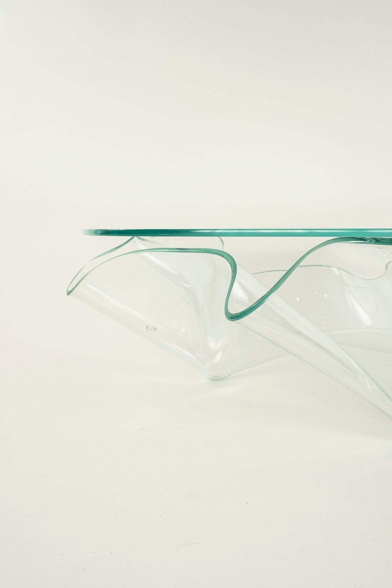 Organique Table basse sculpturale en verre d'art Laurel Fyfe en vente