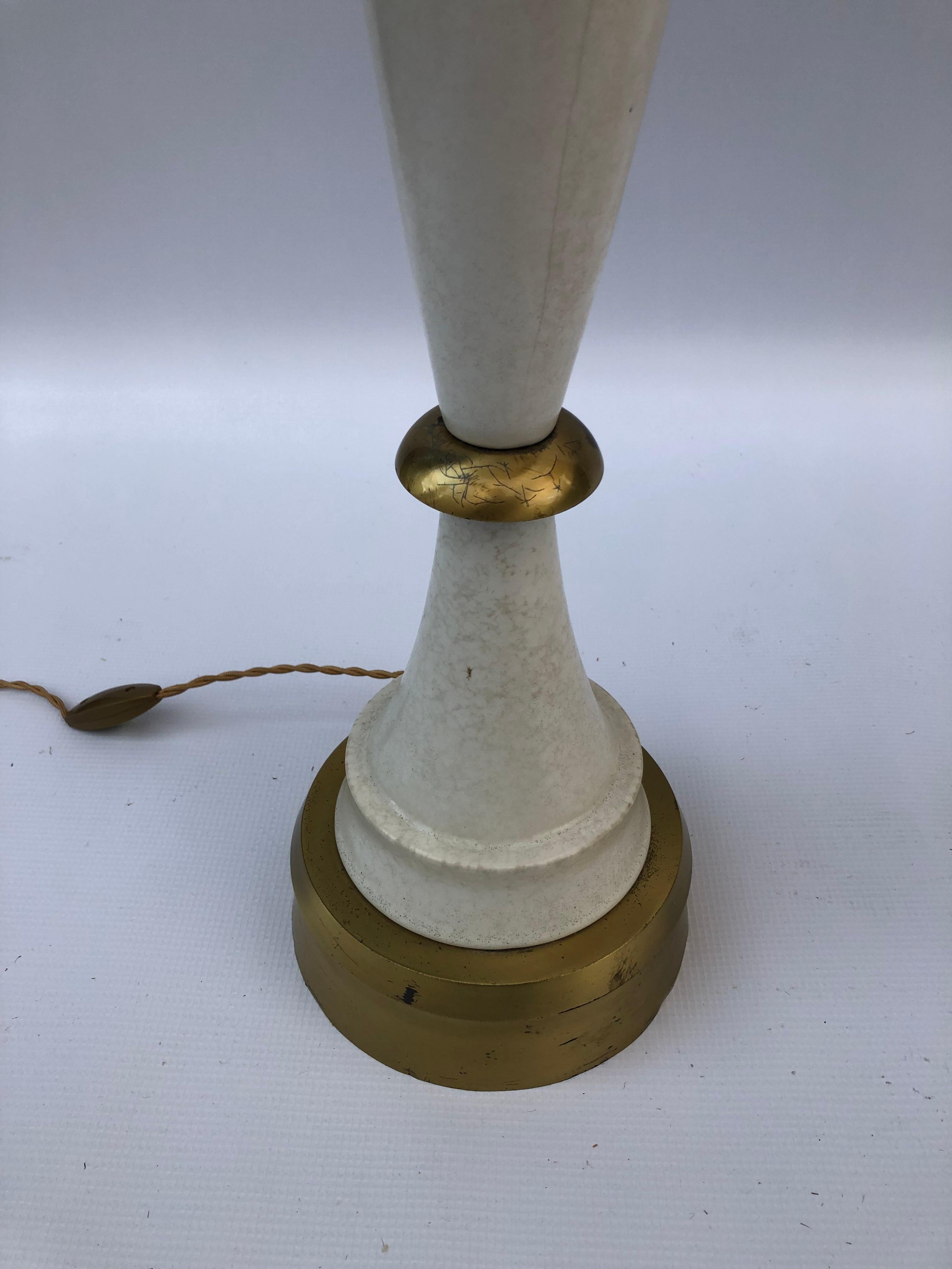 Laurel Greek Key Ceramic Brass Table Lamps 1970s Hollywood Regency Neoclassical For Sale 4
