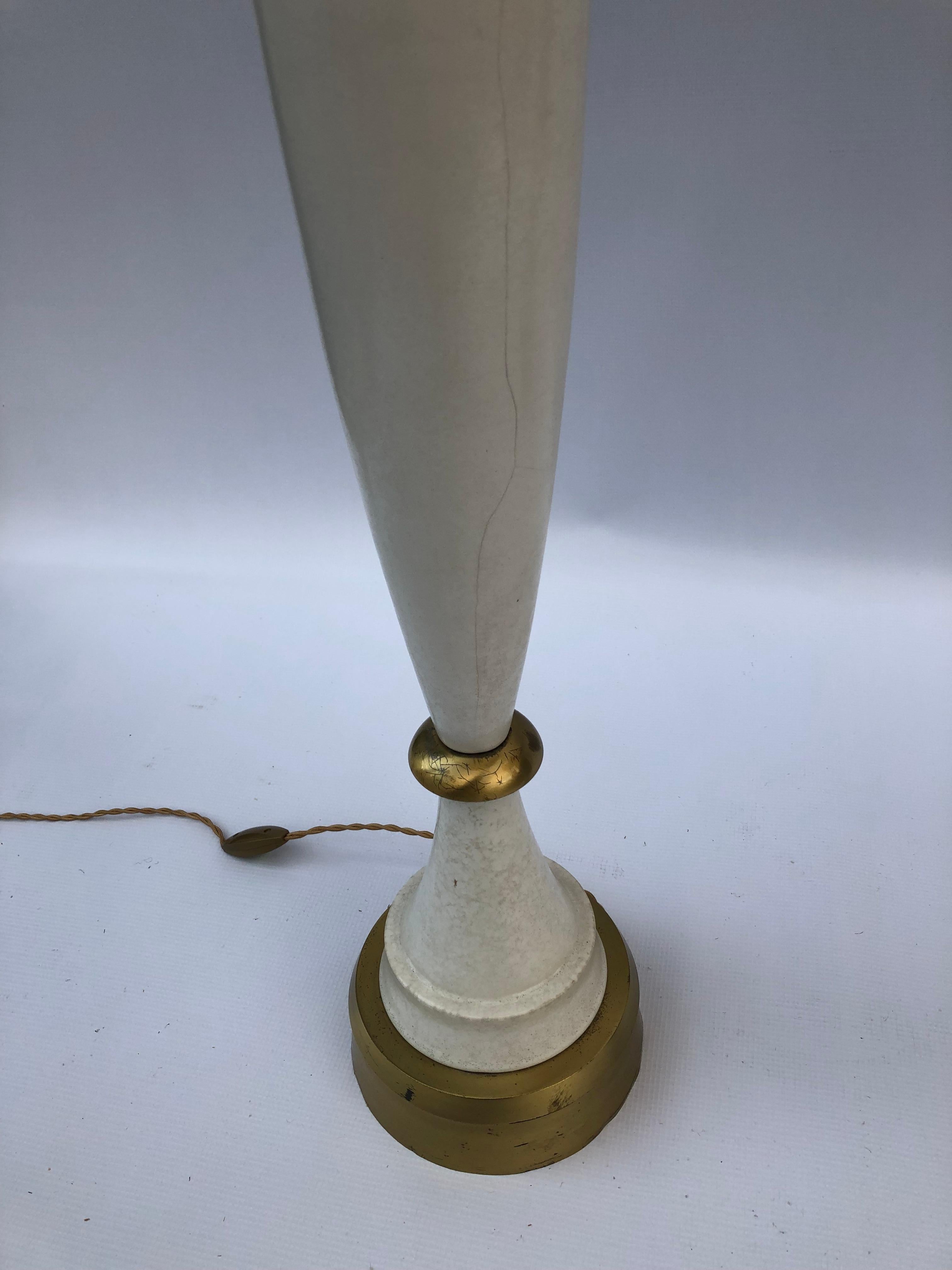 Laurel Greek Key Ceramic Brass Table Lamps 1970s Hollywood Regency Neoclassical For Sale 2