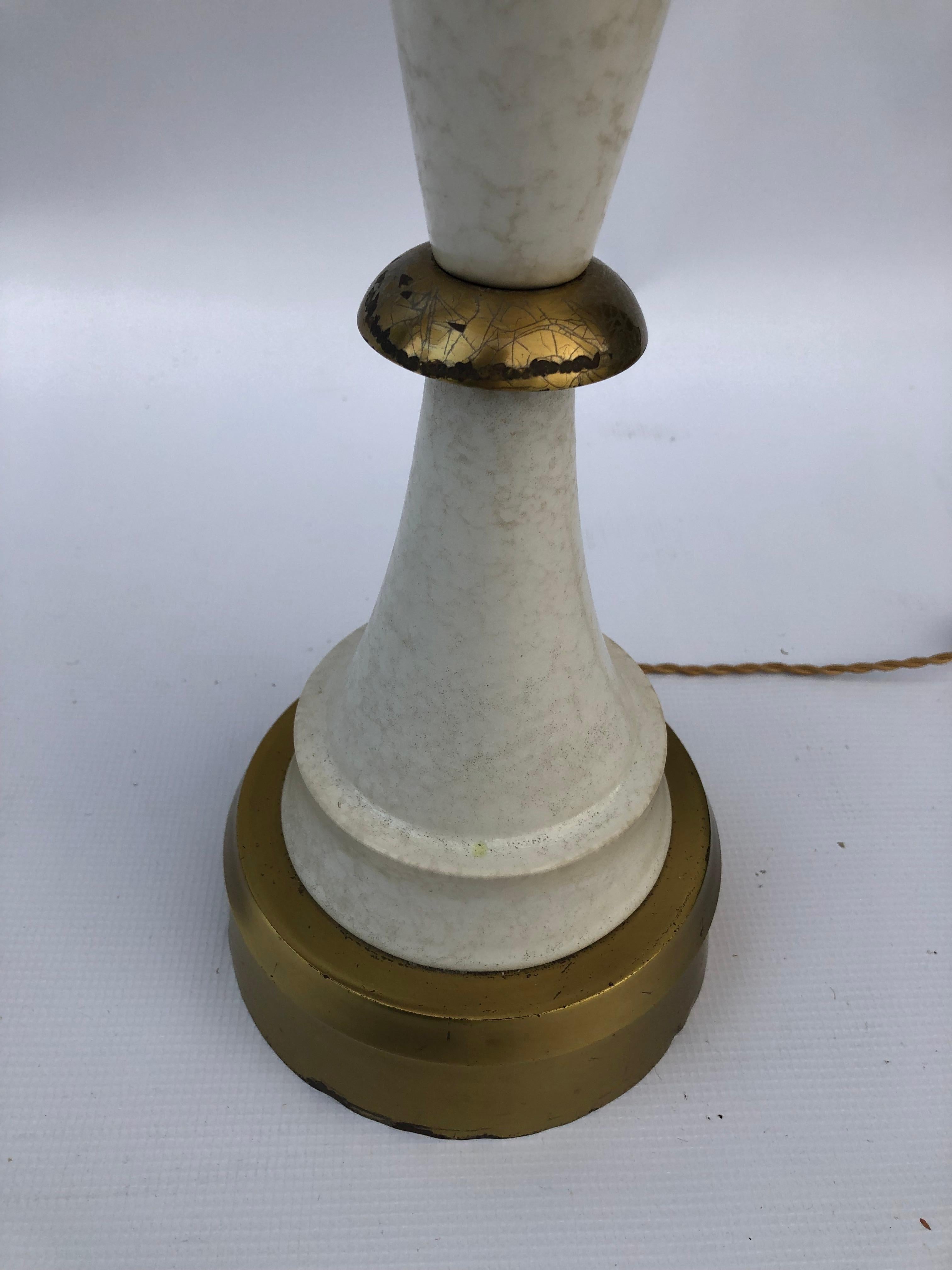 Laurel Greek Key Ceramic Brass Table Lamps 1970s Hollywood Regency Neoclassical For Sale 3