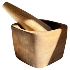 Laurel Hand Carved Solid Wood Mortar and Pestle