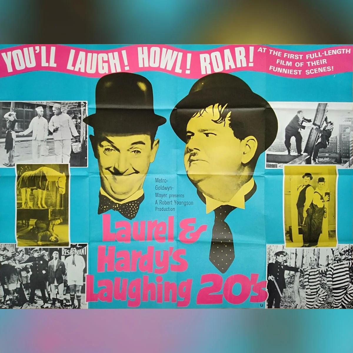 Laurel & Hardy's Laughing 20er Jahre (1966)
Original British Quad (30 X 40 Zoll)

Britisches Original-Quad für eine Best-of-Zusammenstellung von Laurel & Hardy-Comedy-Clips von 1966. Gedruckt in einem auffälligen rosa und blauen