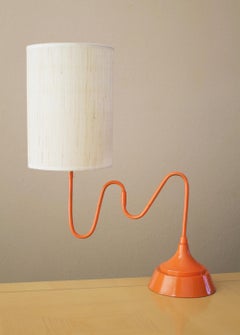 Laurel Haughty Trumpet Lamp Swing Arm Atomic Orange After Gio Ponti Mid Century