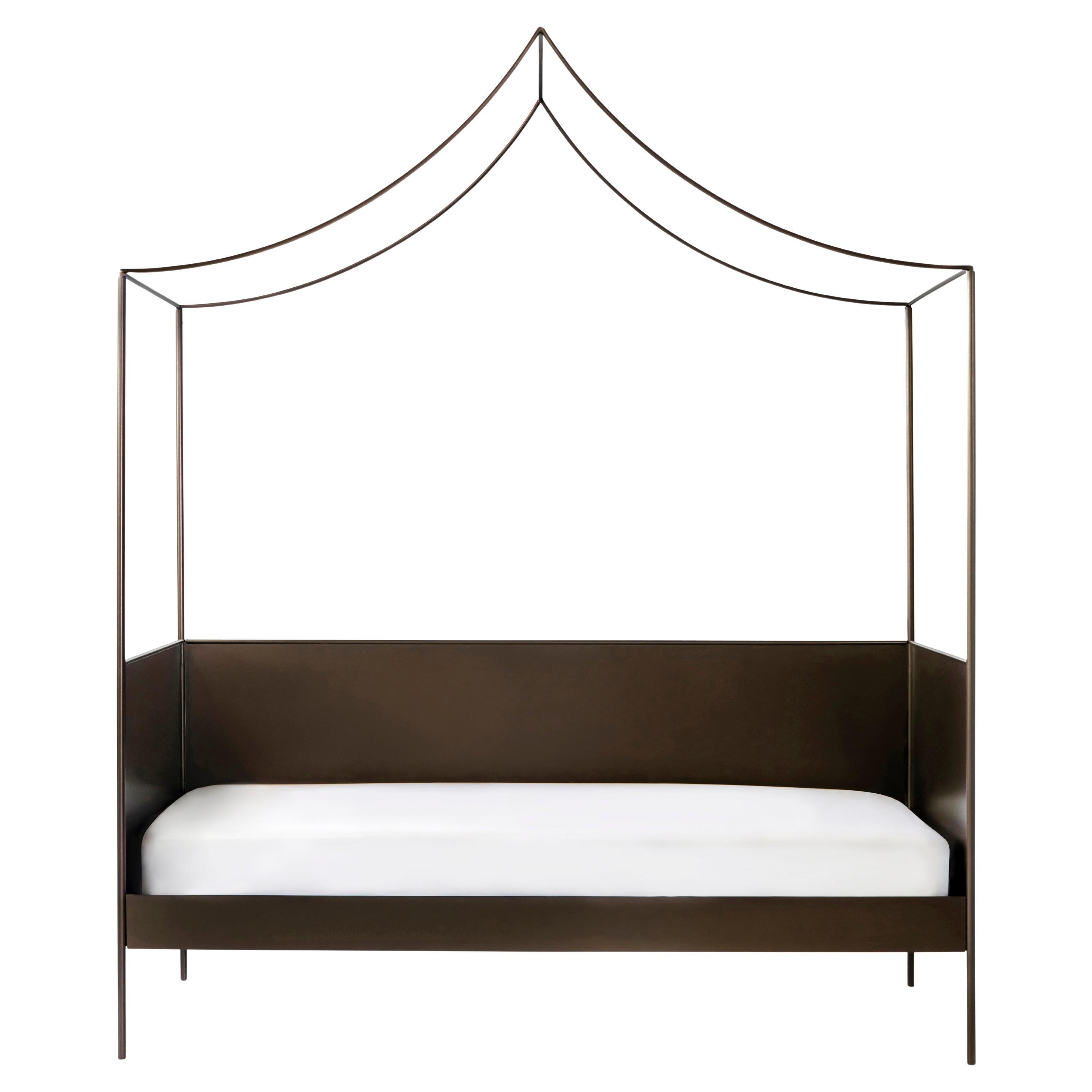 Laurel Iron Canopy Bed with Back