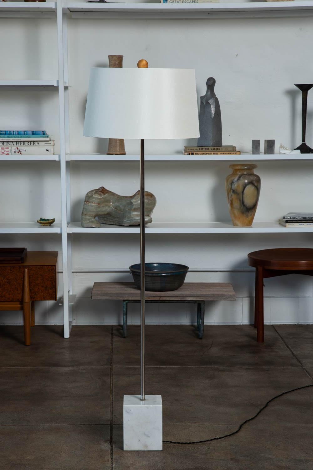 Mid-Century Modern Laurel Lamp Co. Chrome Floor Lamp with Marble Base