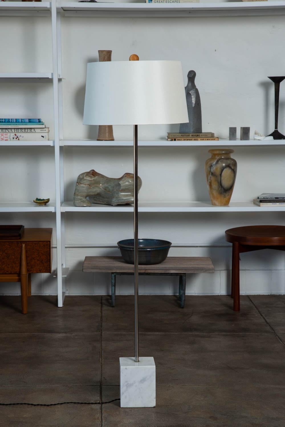 American Laurel Lamp Co. Chrome Floor Lamp with Marble Base
