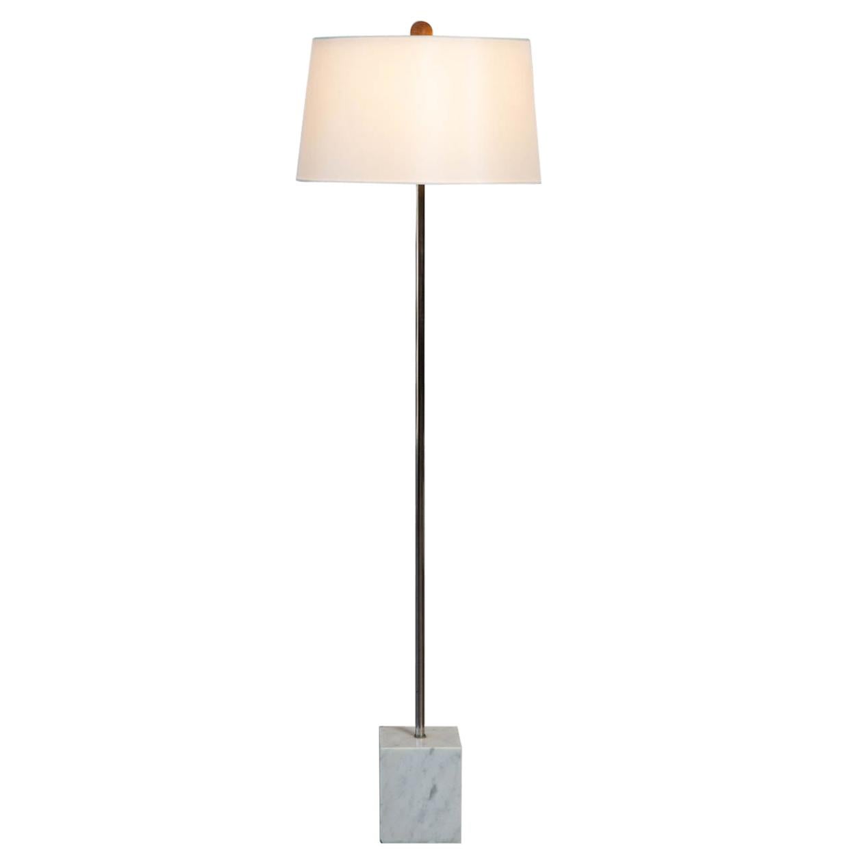 Laurel Lamp Co. Chrome Floor Lamp with Marble Base