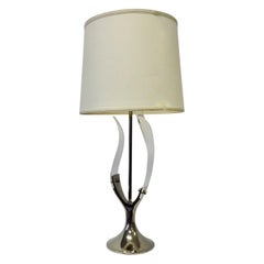 Laurel Lamp Co. Lucite Leaf with Chrome Table Lamp